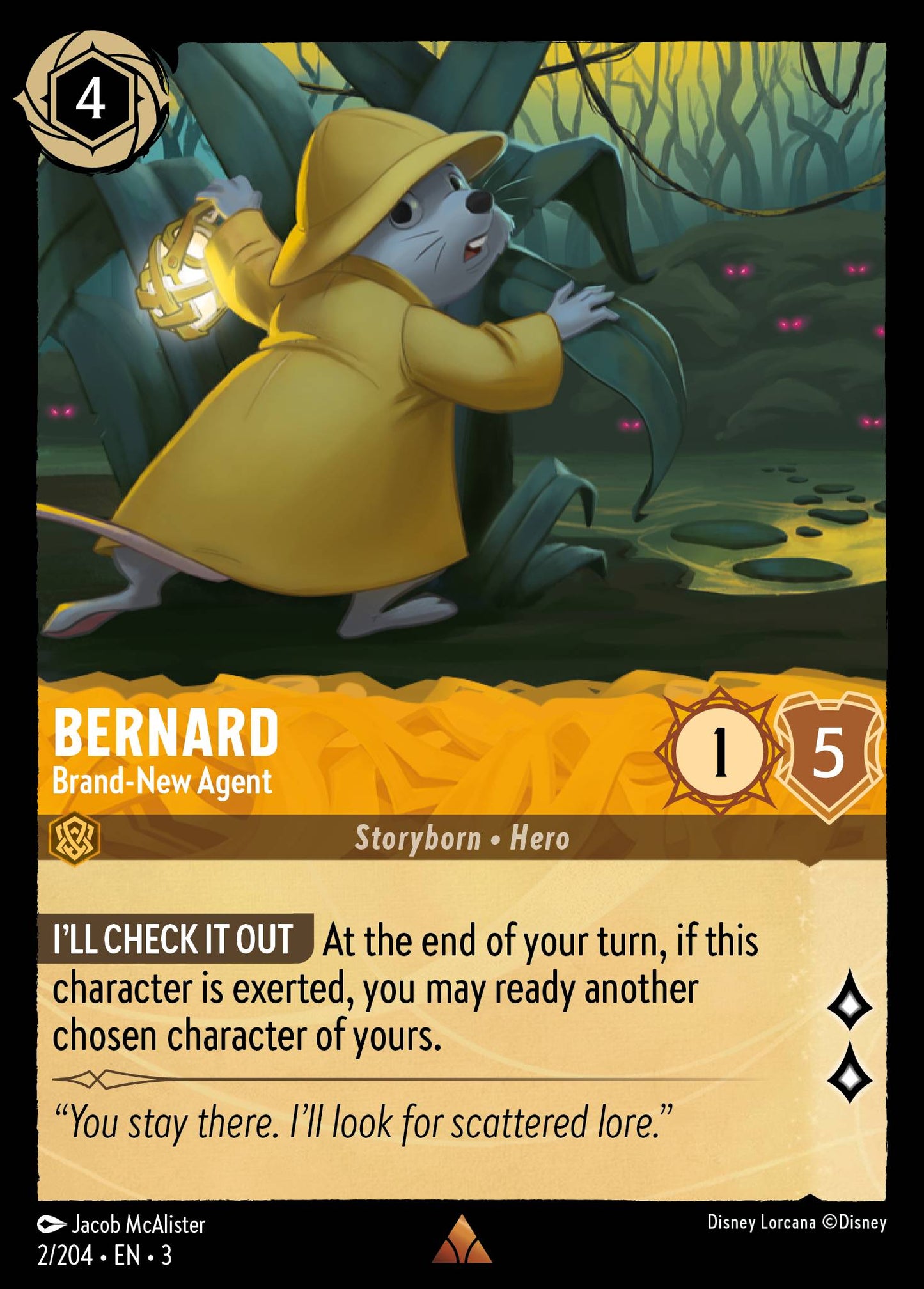 Bernard - Brand-New Agent - Rare Lorcana Card