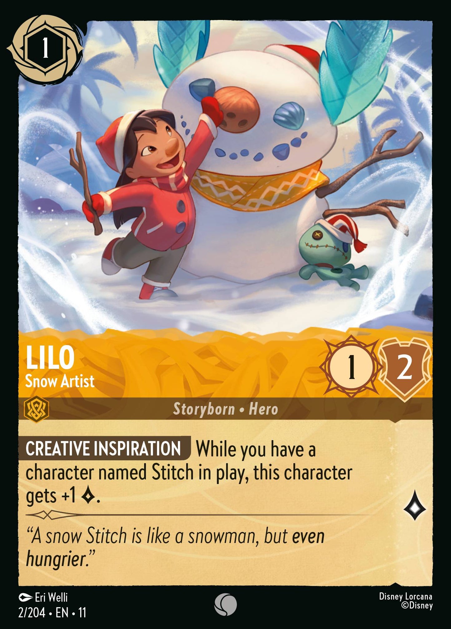Lilo - Snow Artist - Common Lorcana Card
