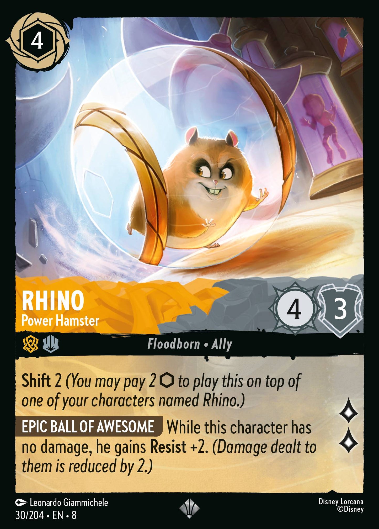 Rhino - Power Hamster - Super Rare Lorcana Card