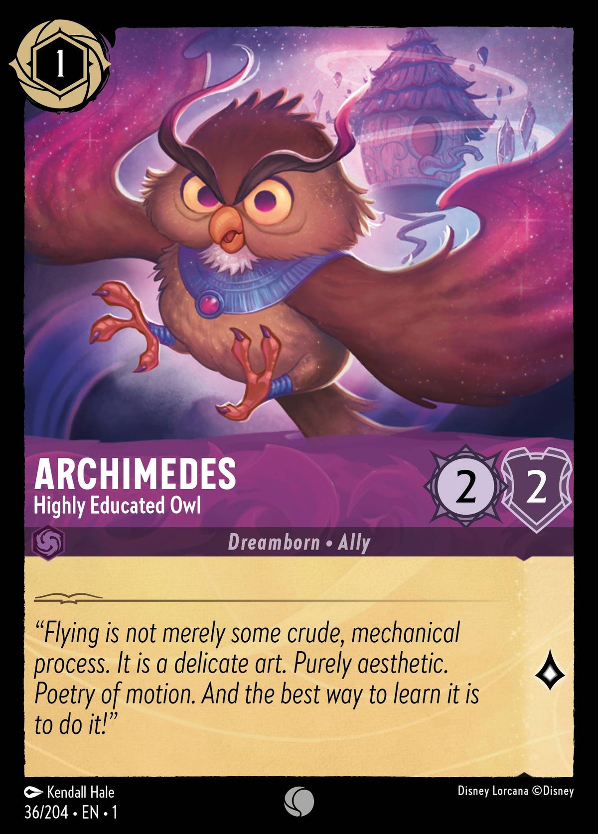 Archimedes - Highly Educated Owl - Common Lorcana Card