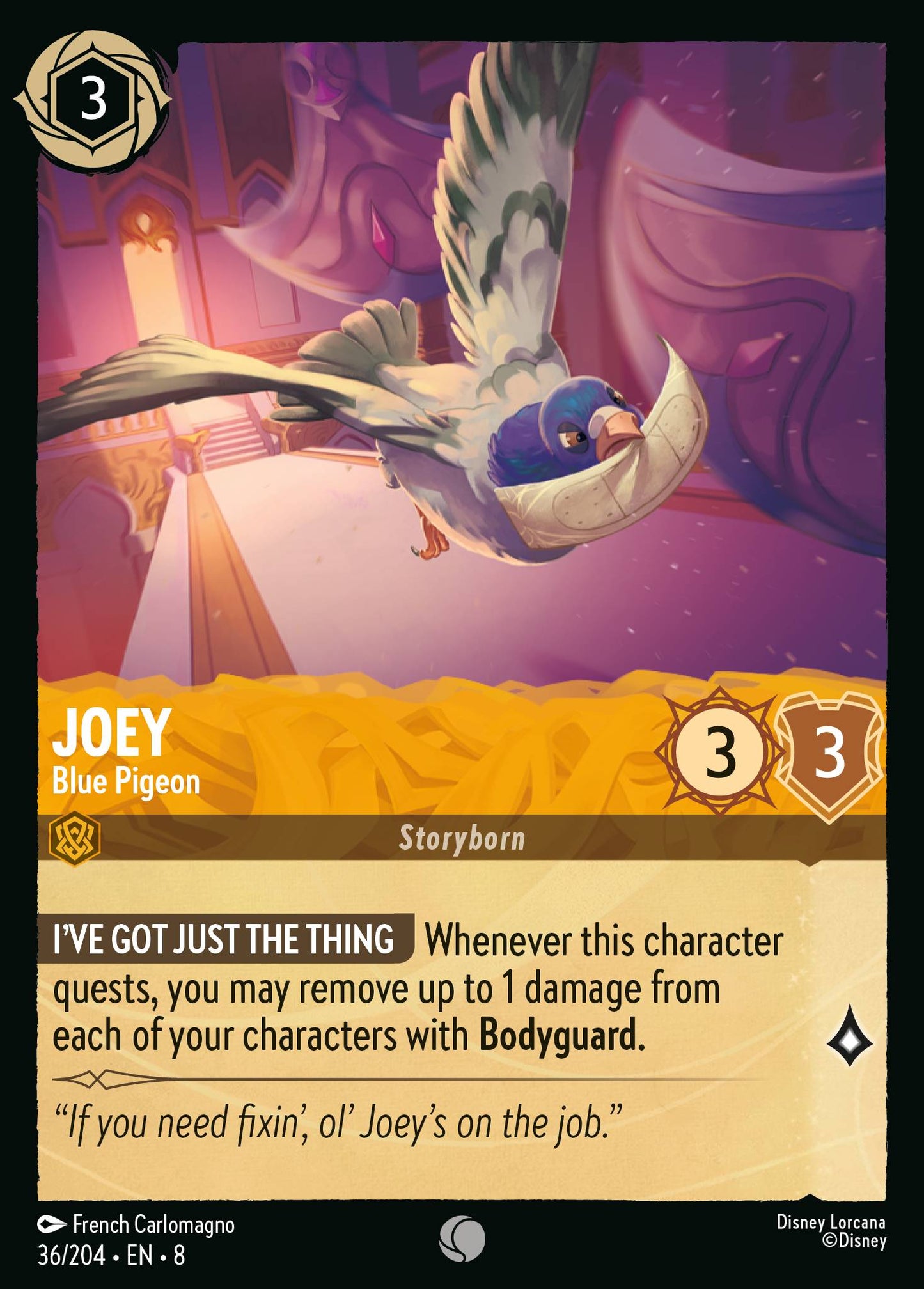Joey - Blue Pigeon - Common Lorcana Card
