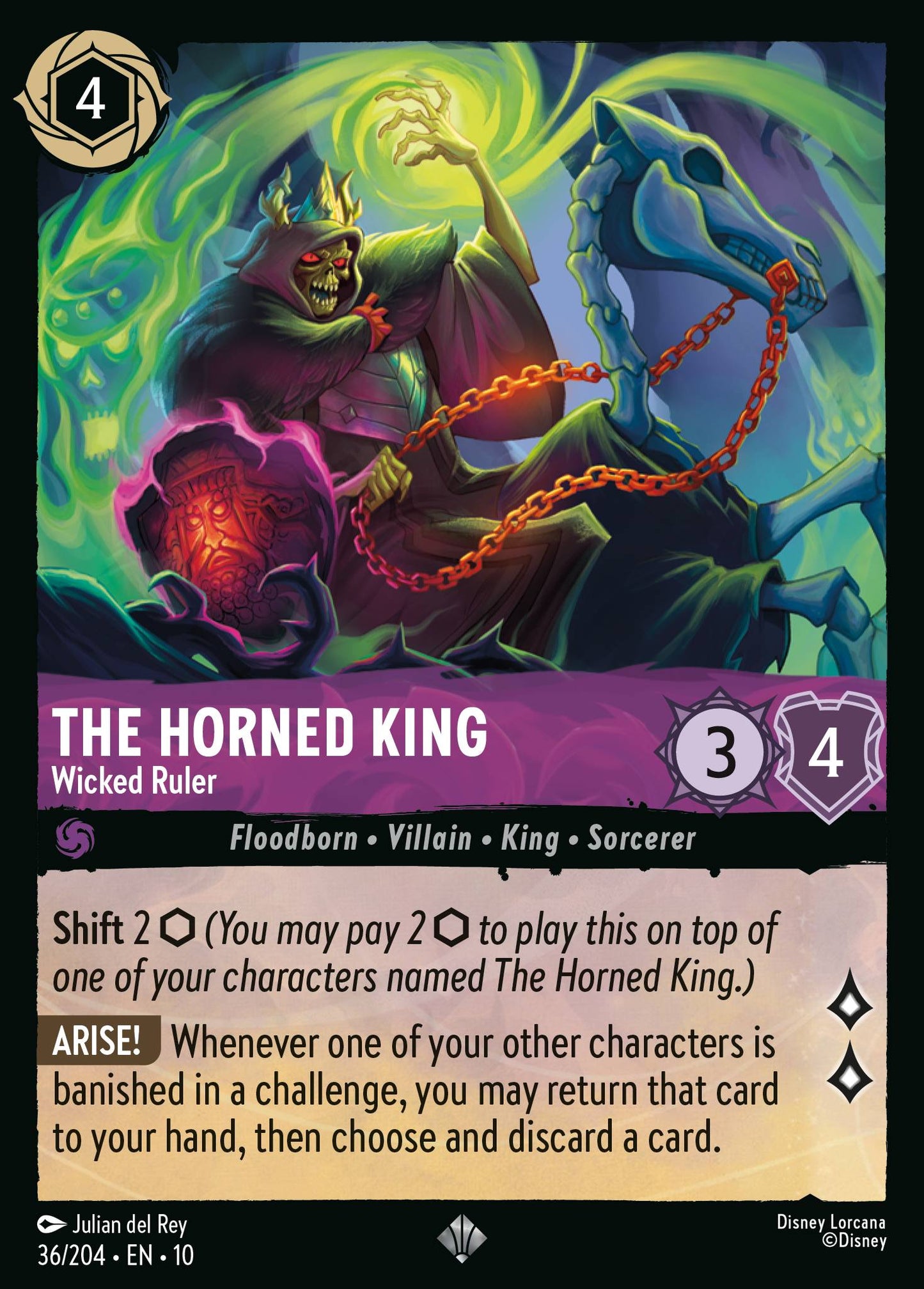 The Horned King - Wicked Ruler - Super Rare Lorcana Card