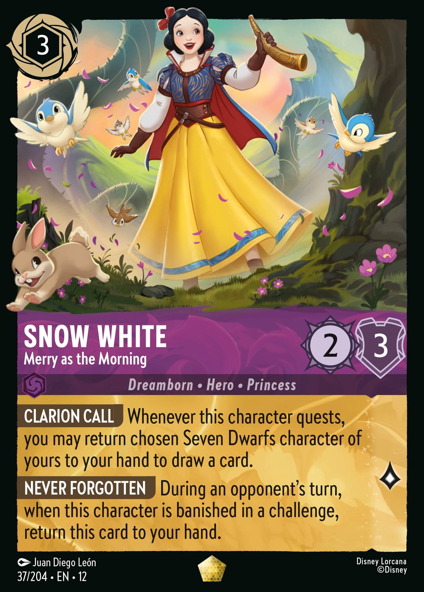 Snow White - Merry as the Morning - Legendary Lorcana Card