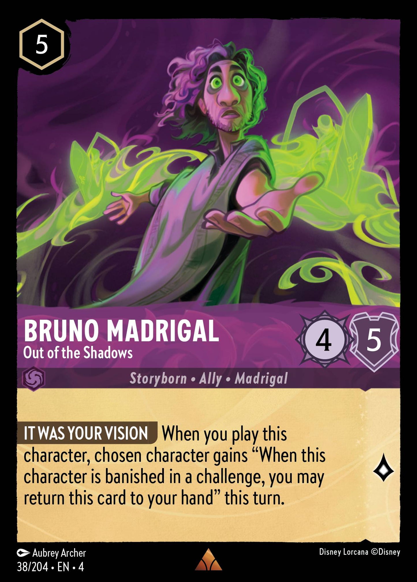 Bruno Madrigal - Out of the Shadows - Rare Lorcana Card