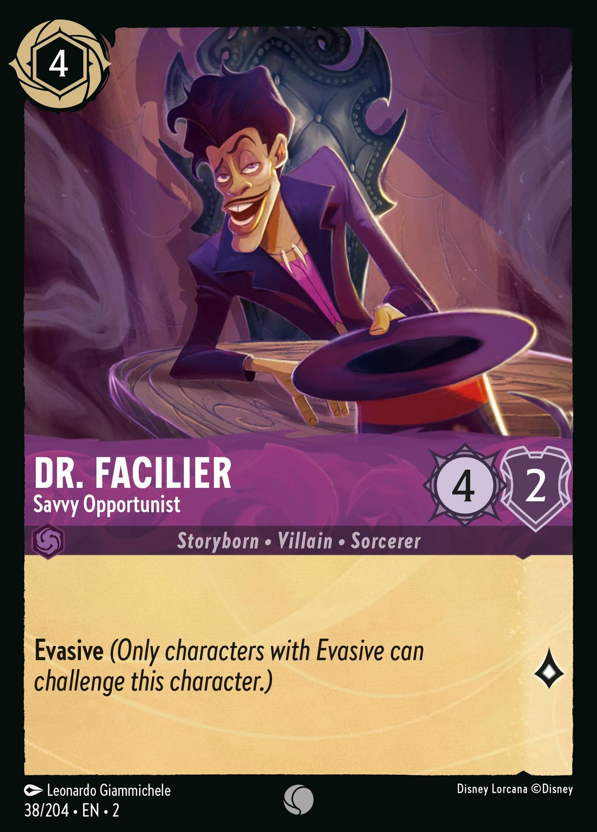 Dr. Facilier - Savvy Opportunist - Common Lorcana Card