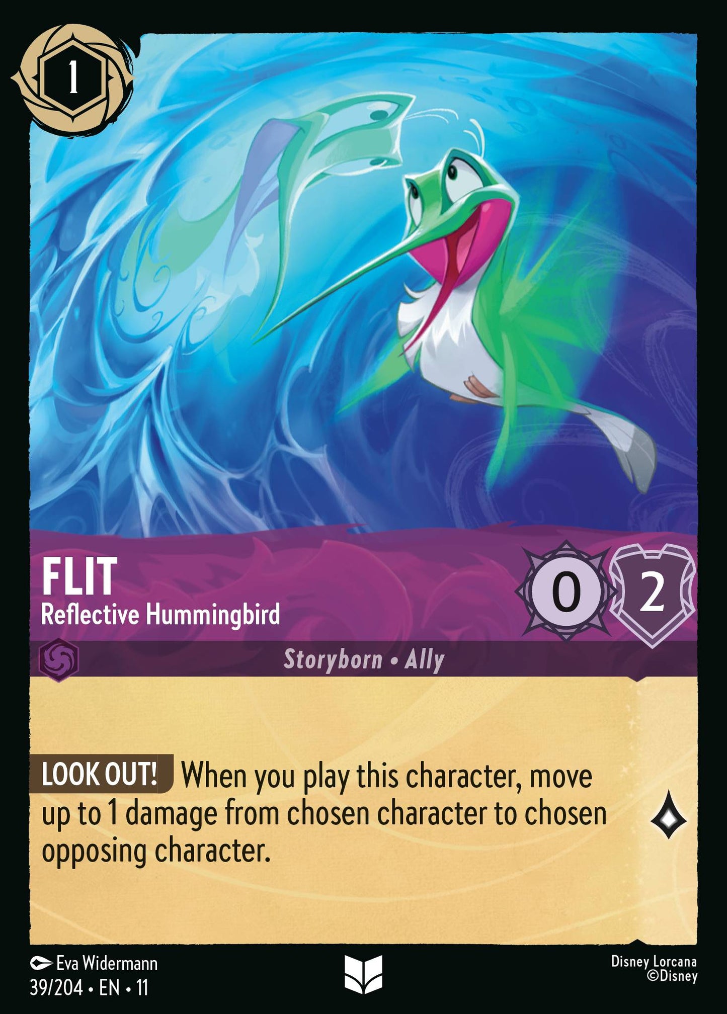 Flit - Reflective Hummingbird - Uncommon Lorcana Card