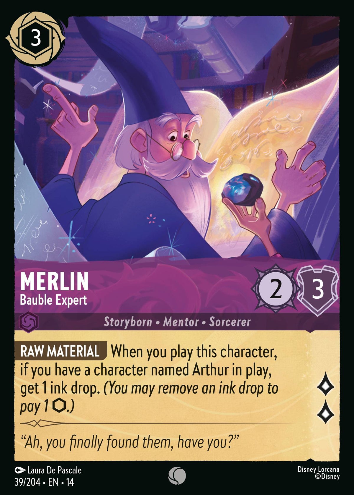 Merlin - Bauble Expert - Common Lorcana Card