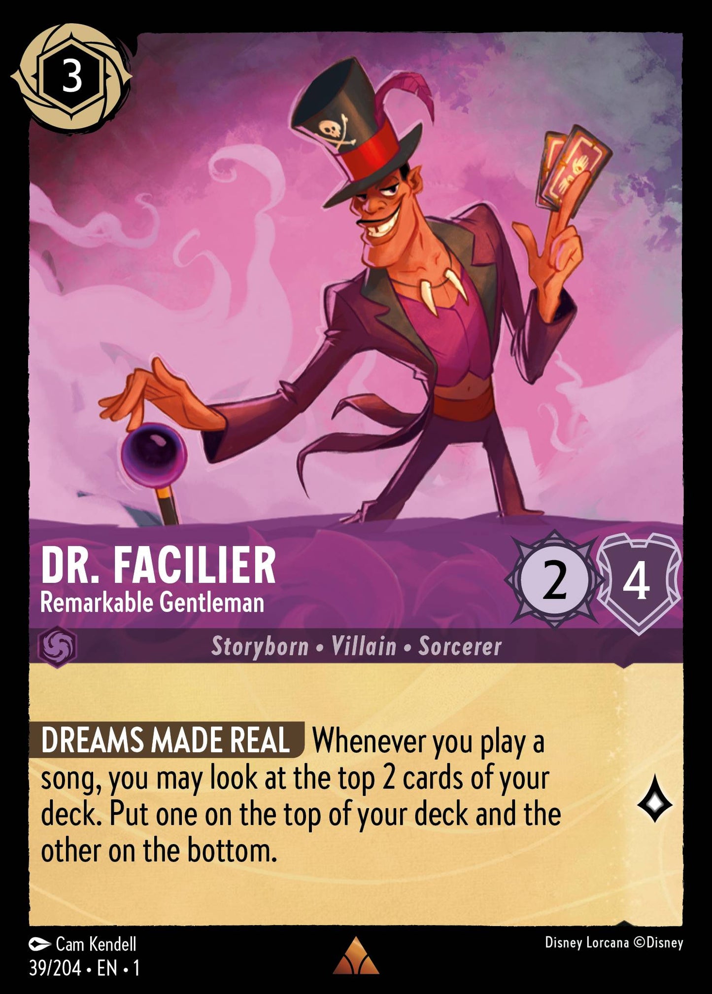 Dr. Facilier - Remarkable Gentleman - Rare Lorcana Card