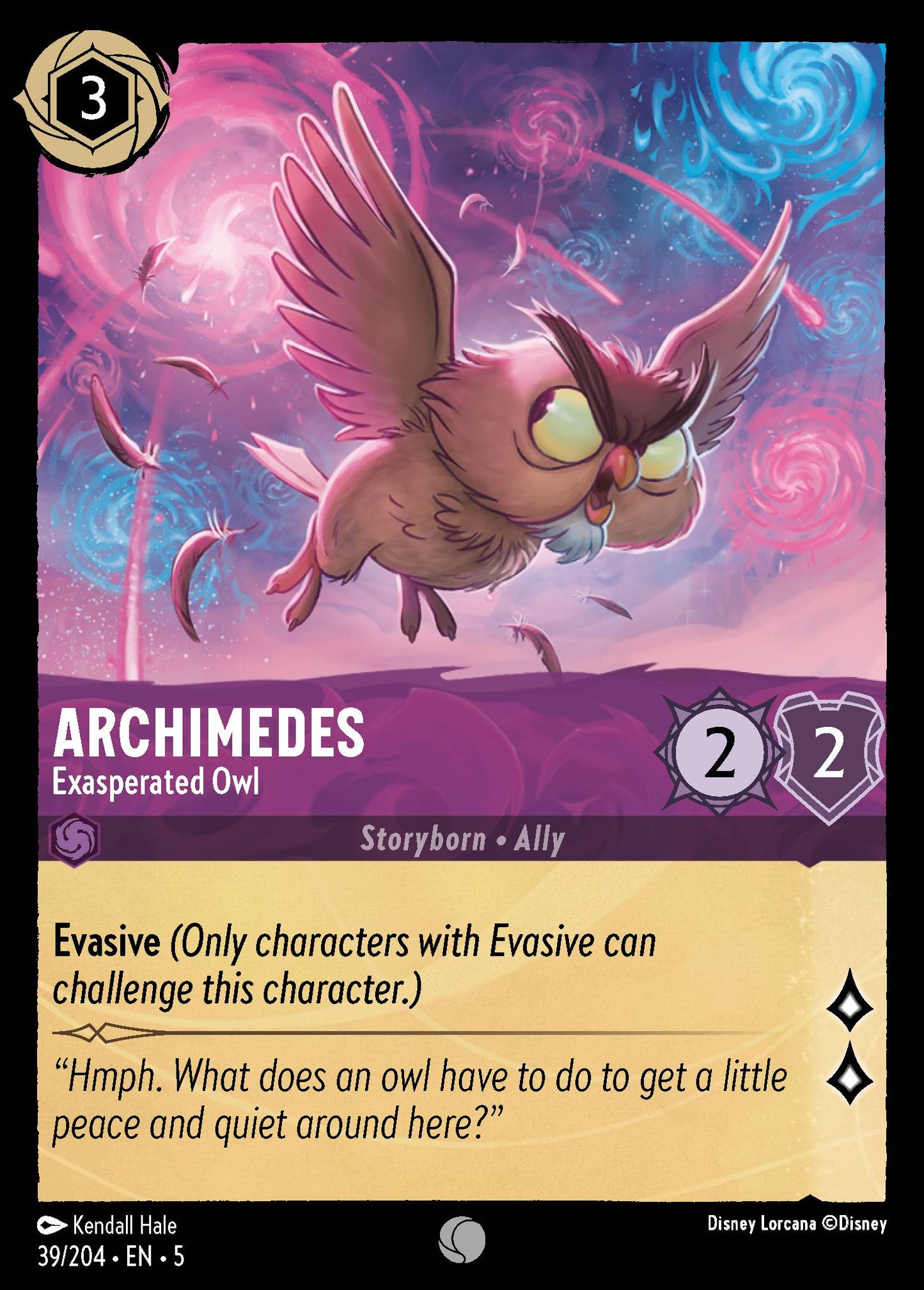 Archimedes - Exasperated Owl - Common Lorcana Card