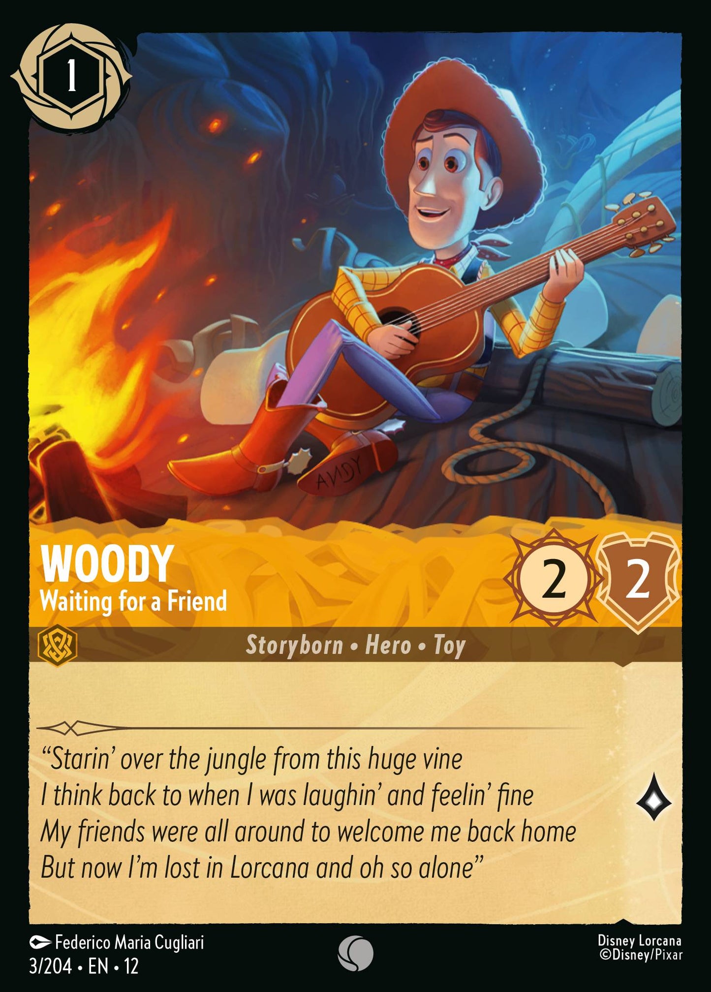 Woody - Waiting for a Friend - Common Lorcana Card