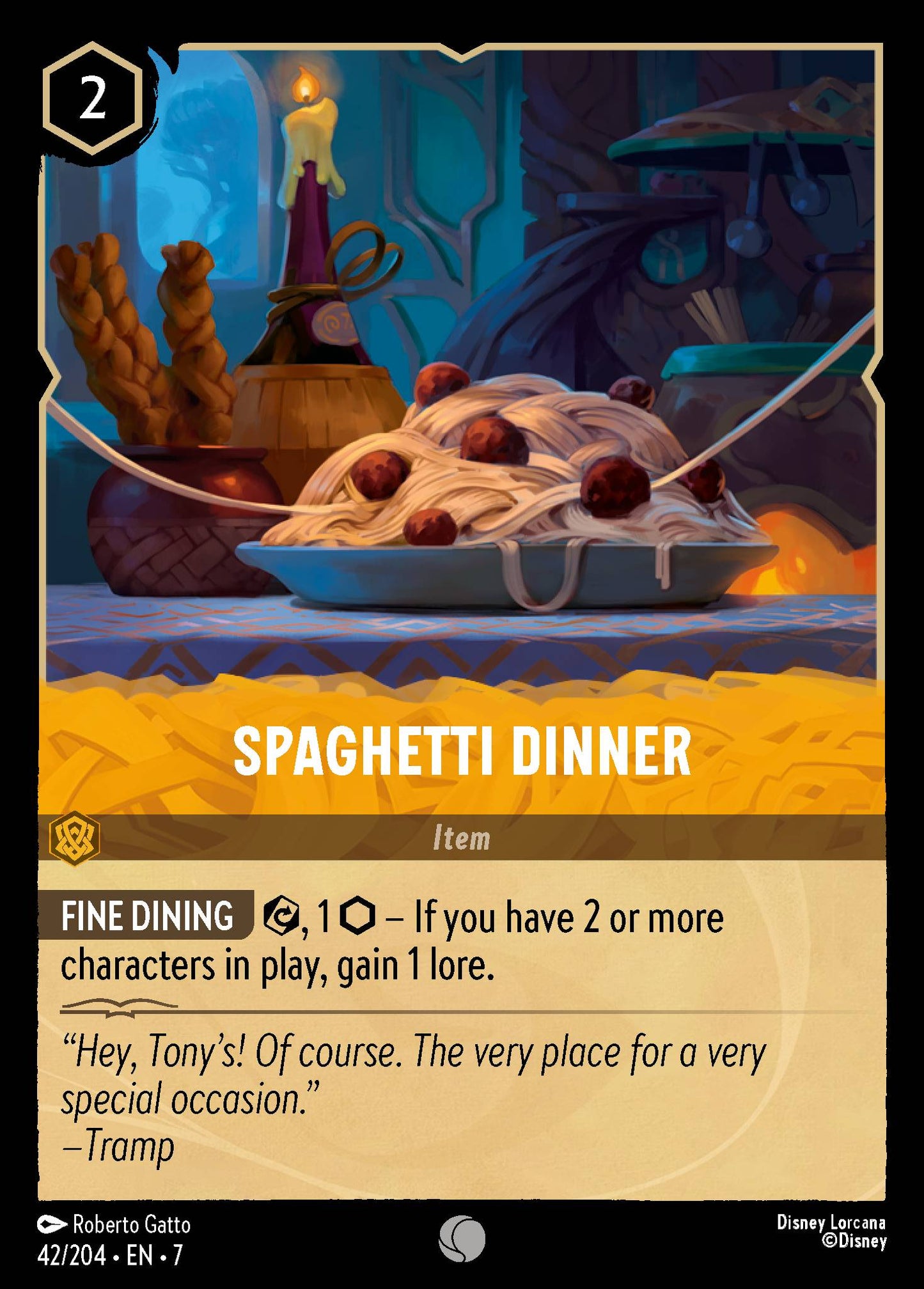 Spaghetti Dinner - Common Lorcana Card