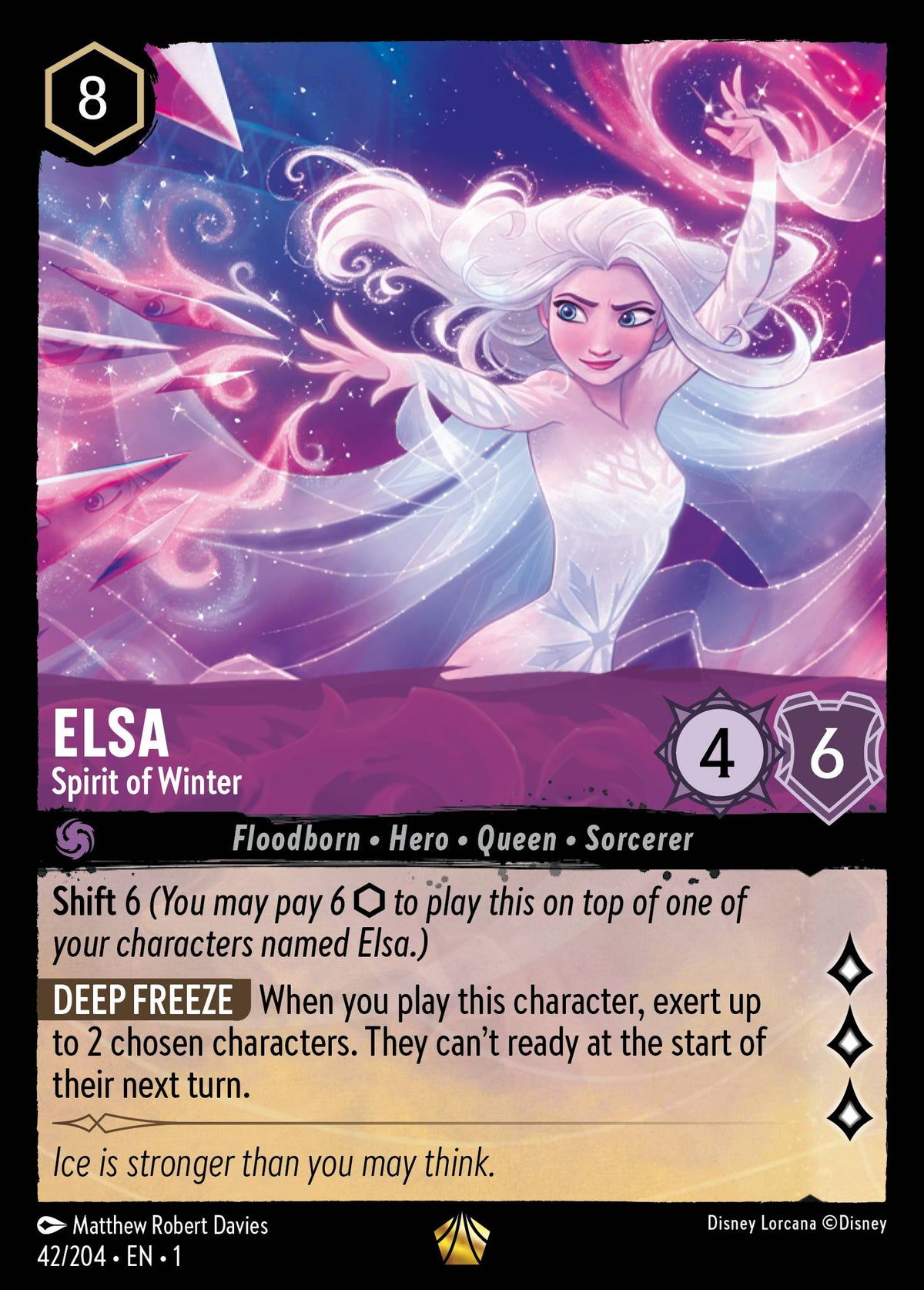 Elsa - Spirit of Winter - Legendary Lorcana Card
