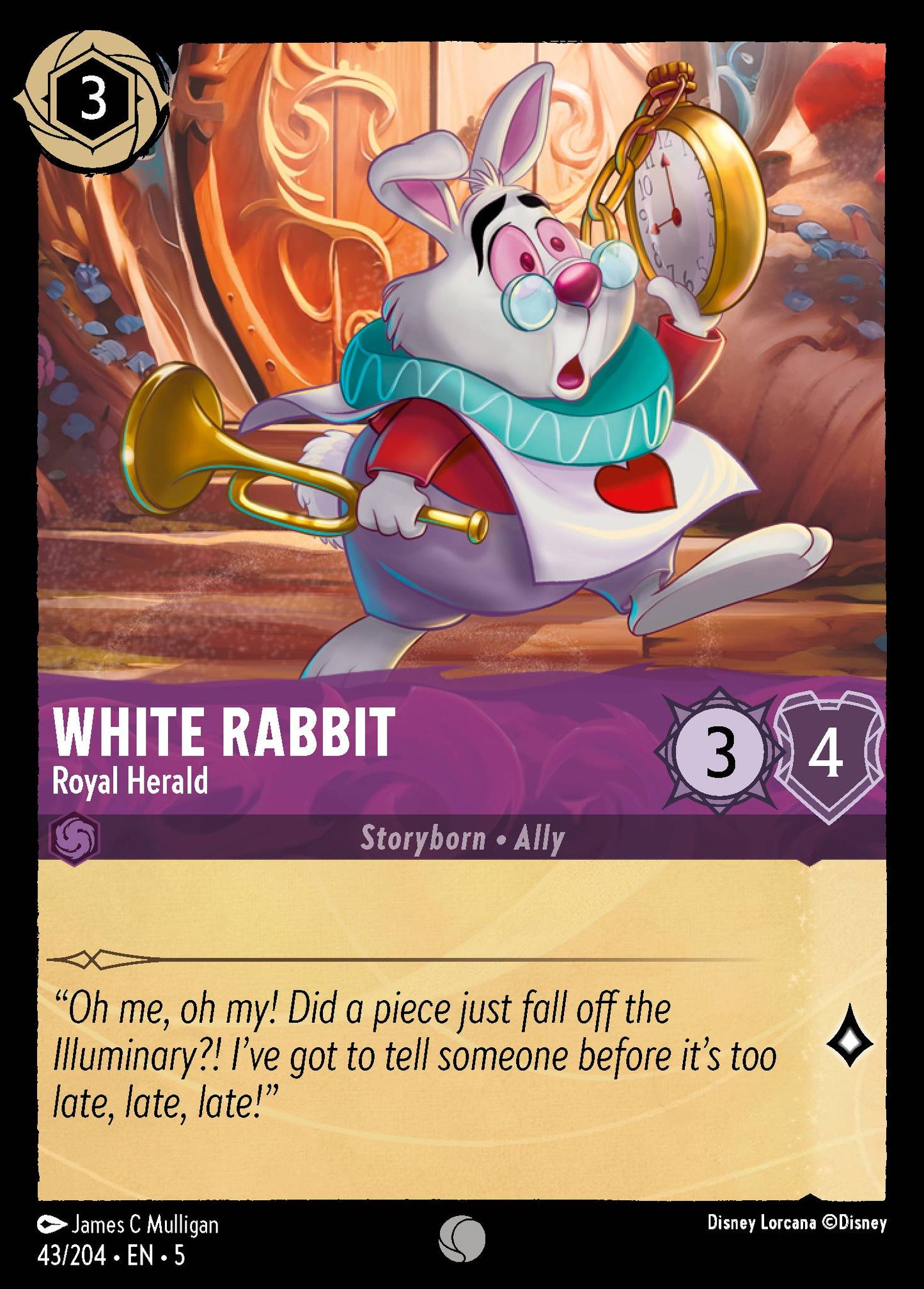 White Rabbit - Royal Herald - Common Lorcana Card