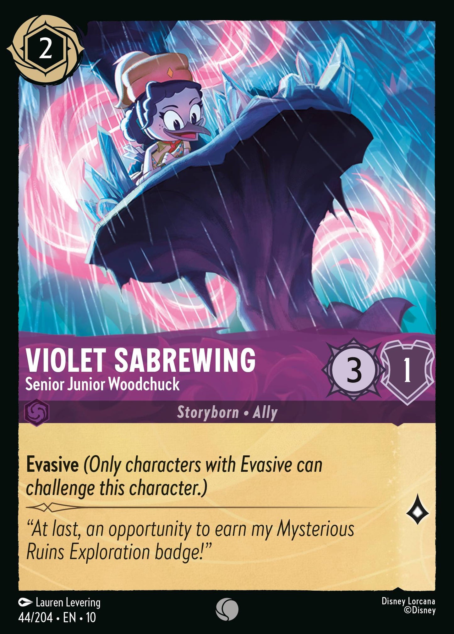 Violet Sabrewing - Senior Junior Woodchuck - Common Lorcana Card