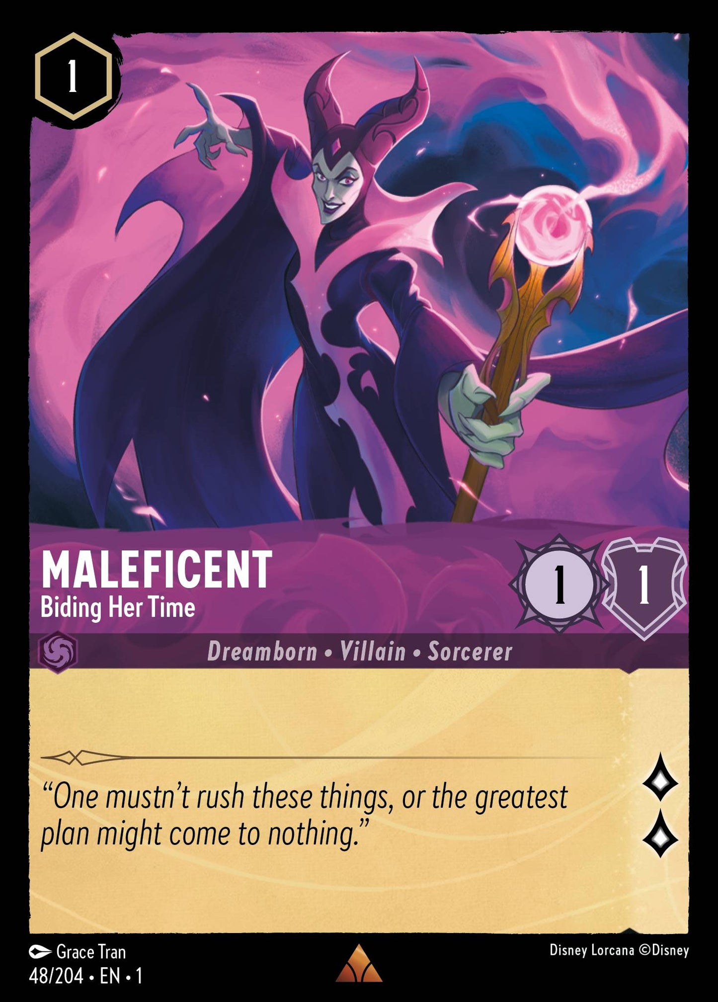 Maleficent - Biding Her Time - Rare Lorcana Card
