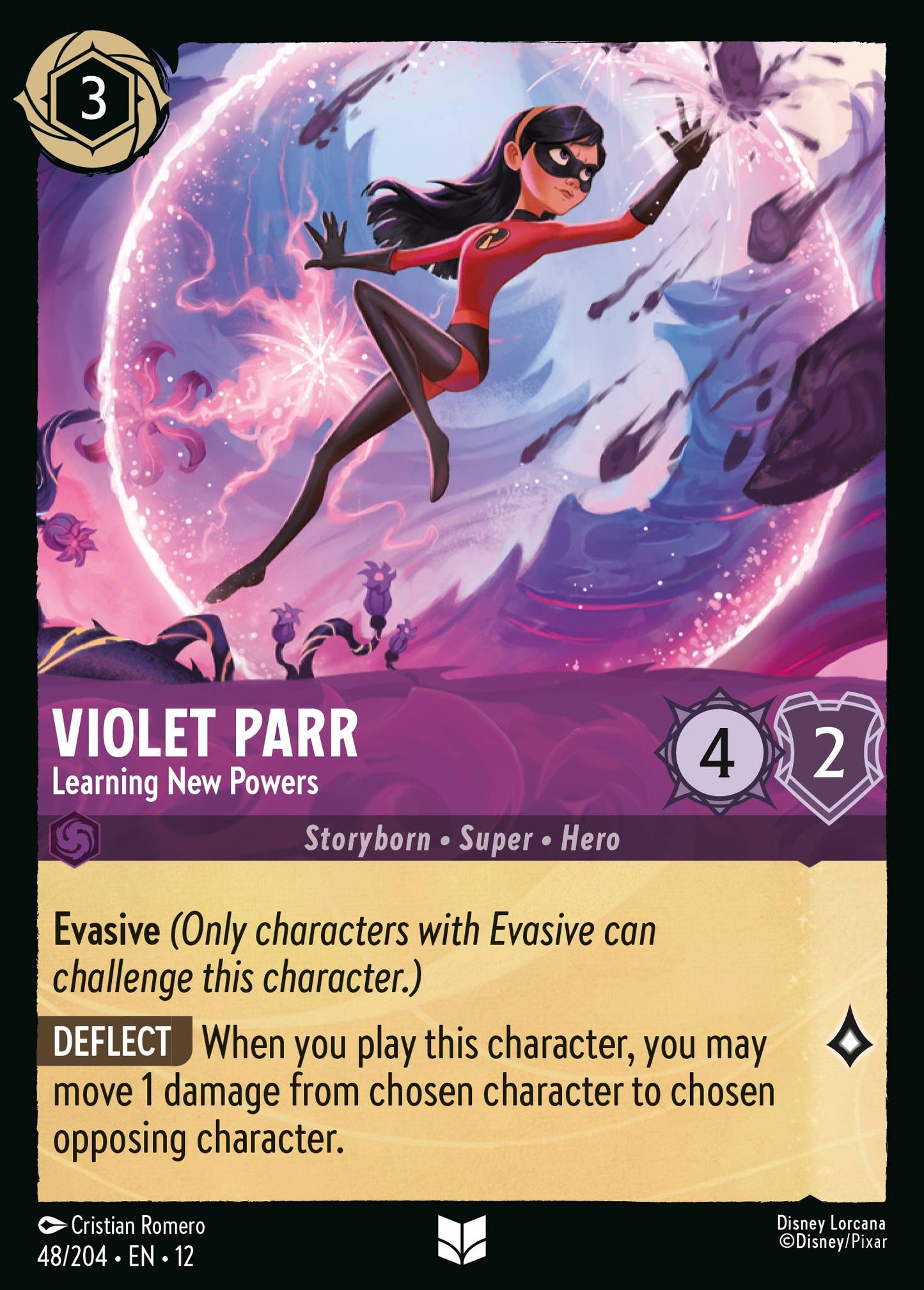 Violet Parr - Learning New Powers - Uncommon Lorcana Card