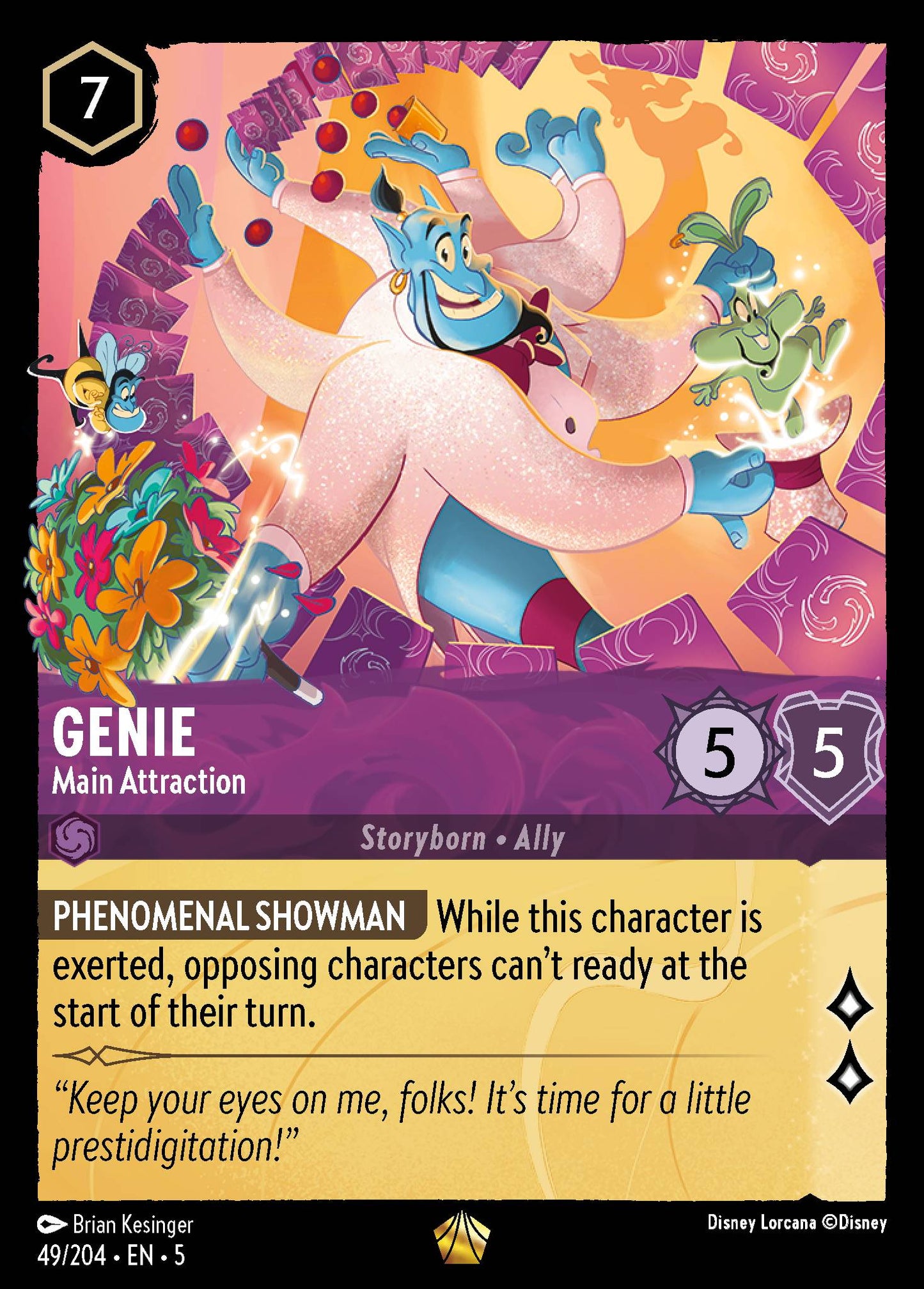 Genie - Main Attraction - Legendary Lorcana Card