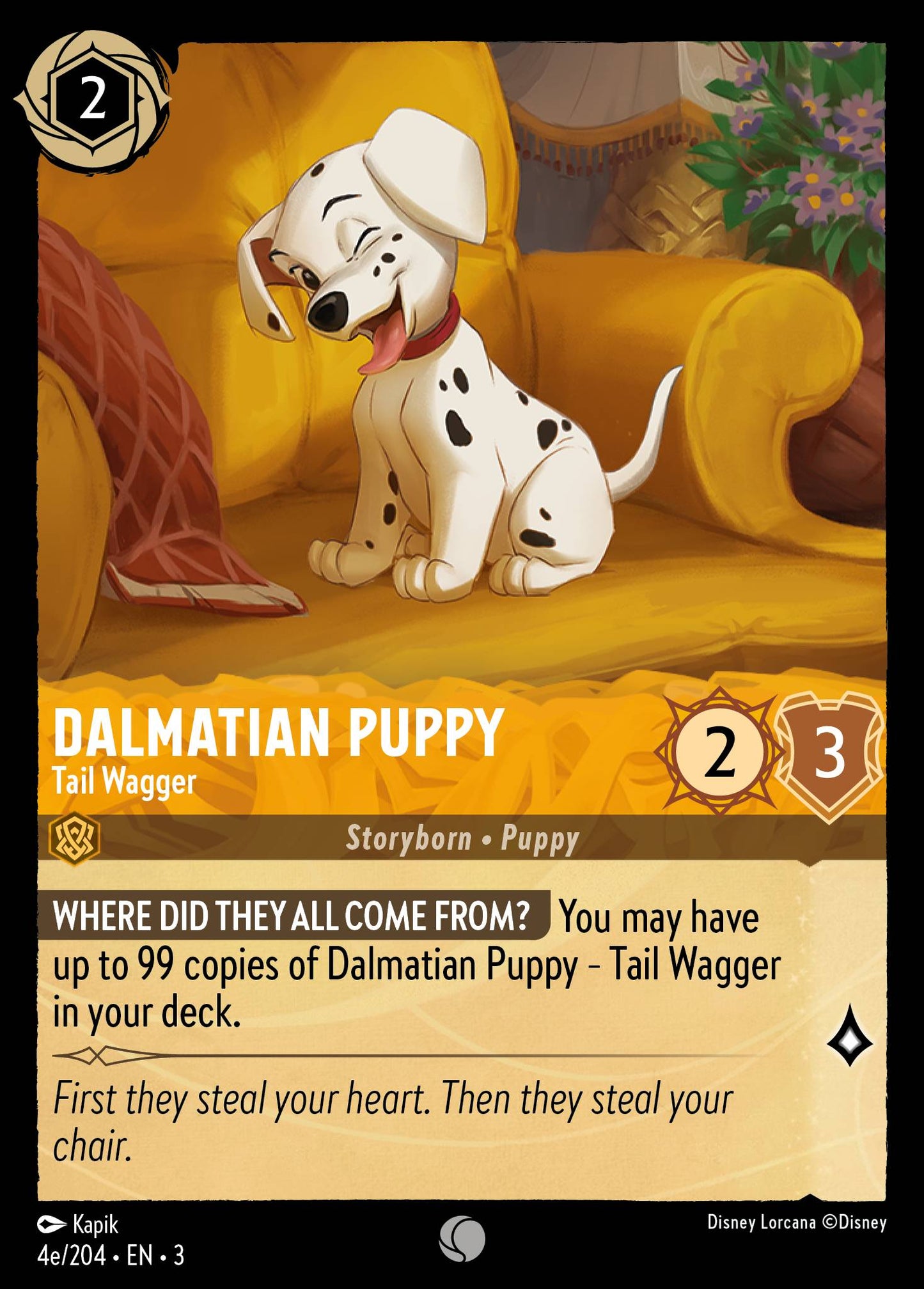 Dalmatian Puppy - Tail Wagger (4e/204) - Common Lorcana Card
