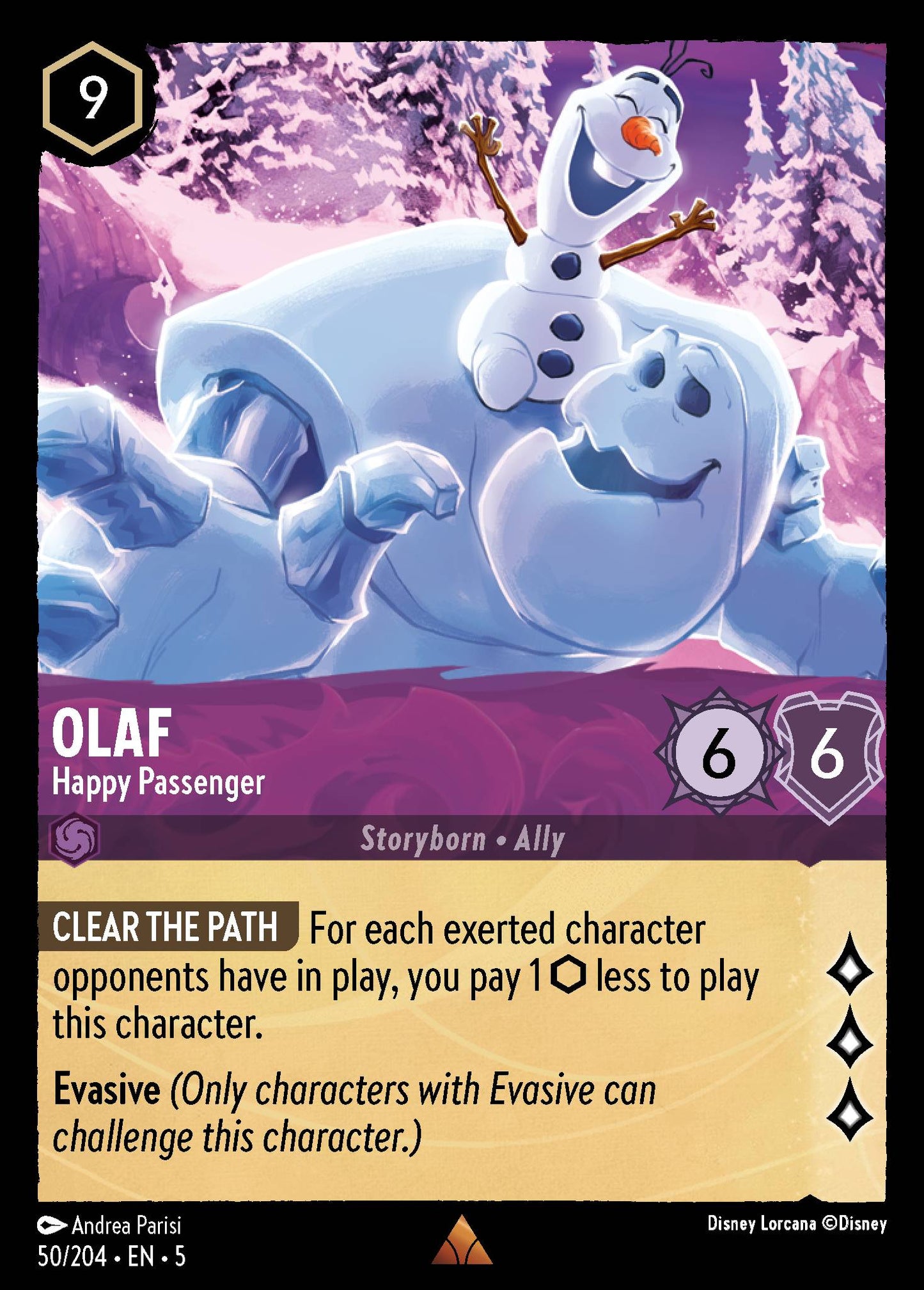Olaf - Happy Passenger - Rare Lorcana Card