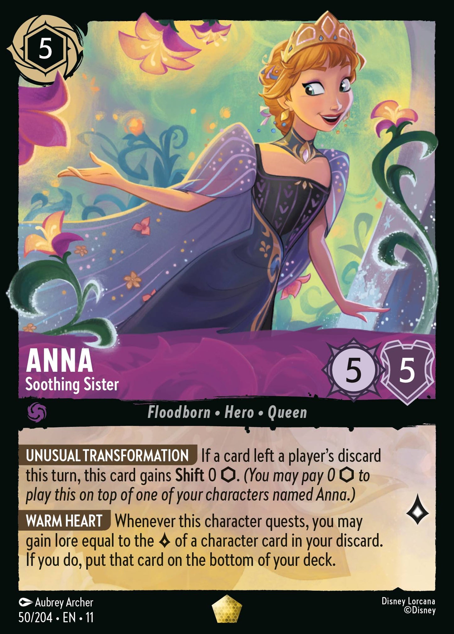 Anna - Soothing Sister - Legendary Lorcana Card