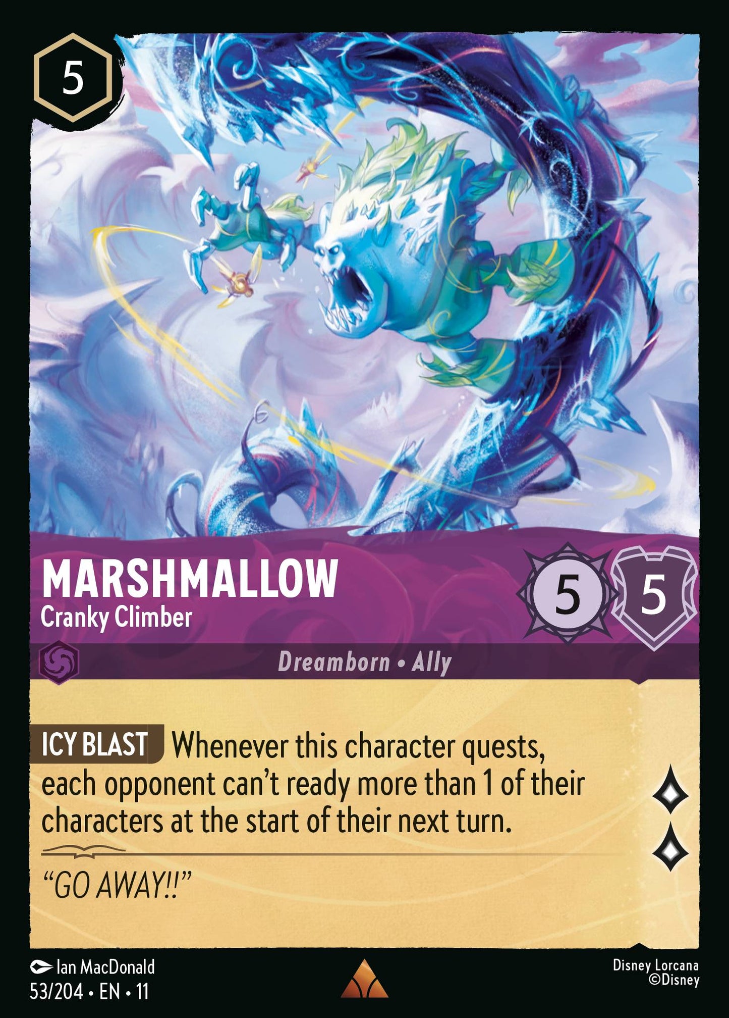 Marshmallow - Cranky Climber - Rare Lorcana Card