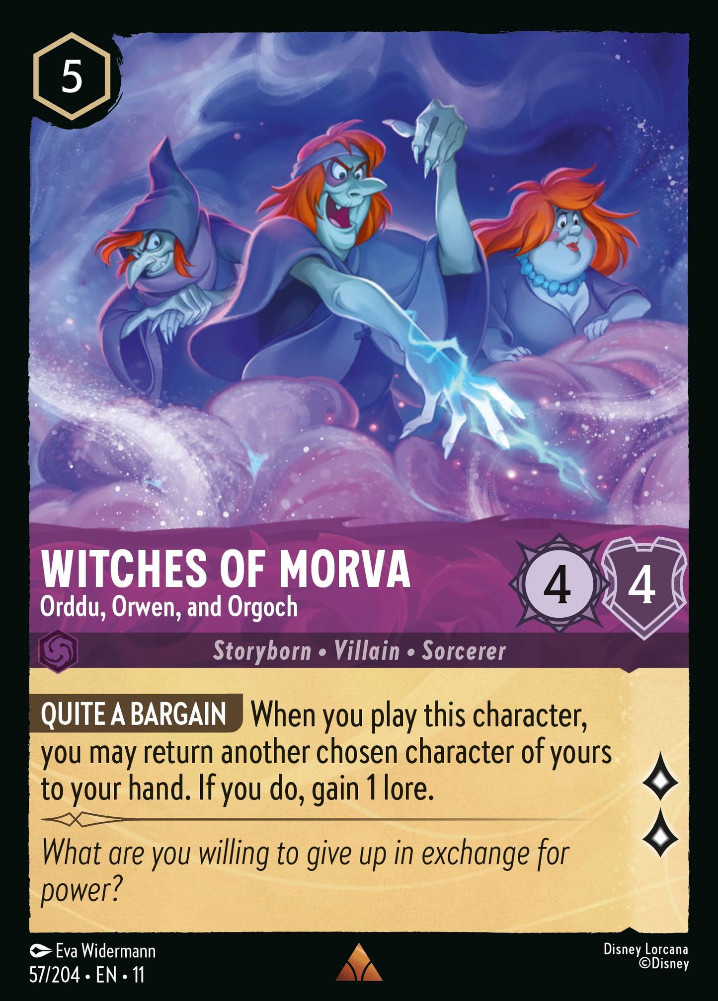 Witches of Morva - Orddu, Orwen, and Orgoch - Rare Lorcana Card