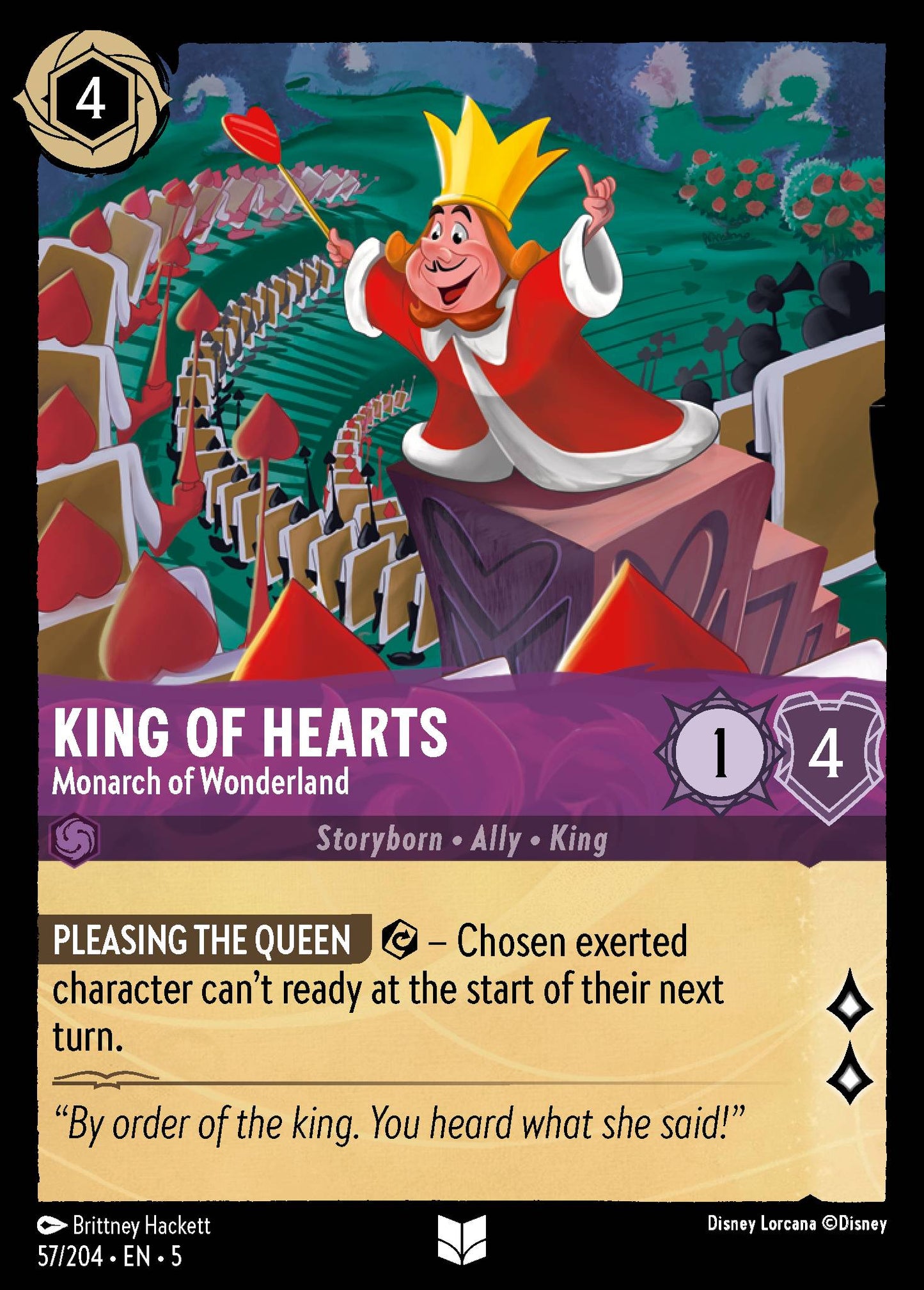King of Hearts - Monarch of Wonderland - Uncommon Lorcana Card