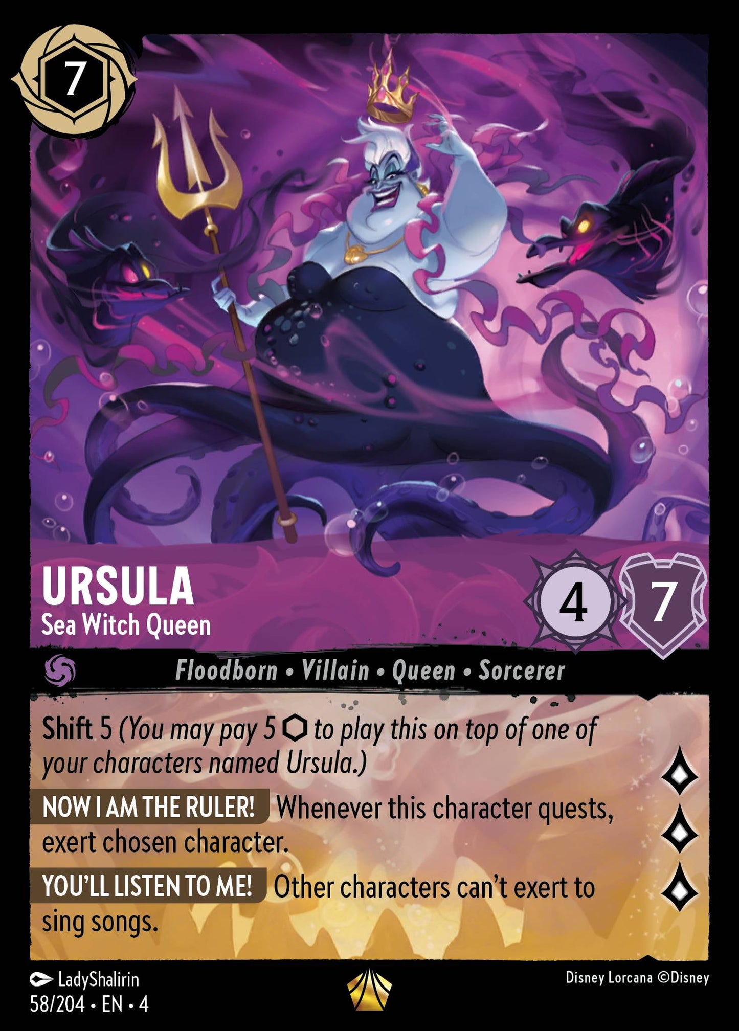 Ursula - Sea Witch Queen - Legendary Lorcana Card