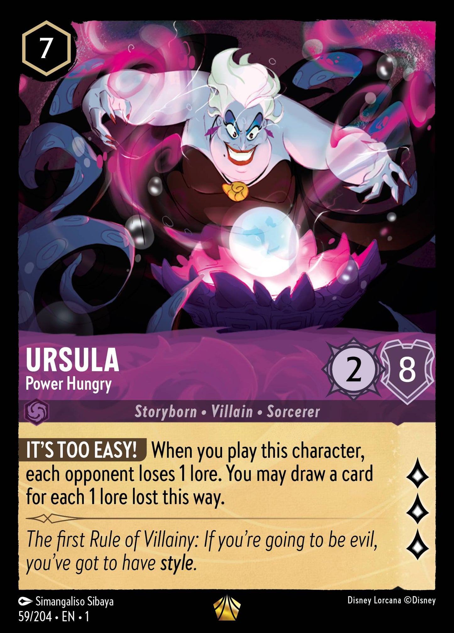 Ursula - Power Hungry - Legendary Lorcana Card