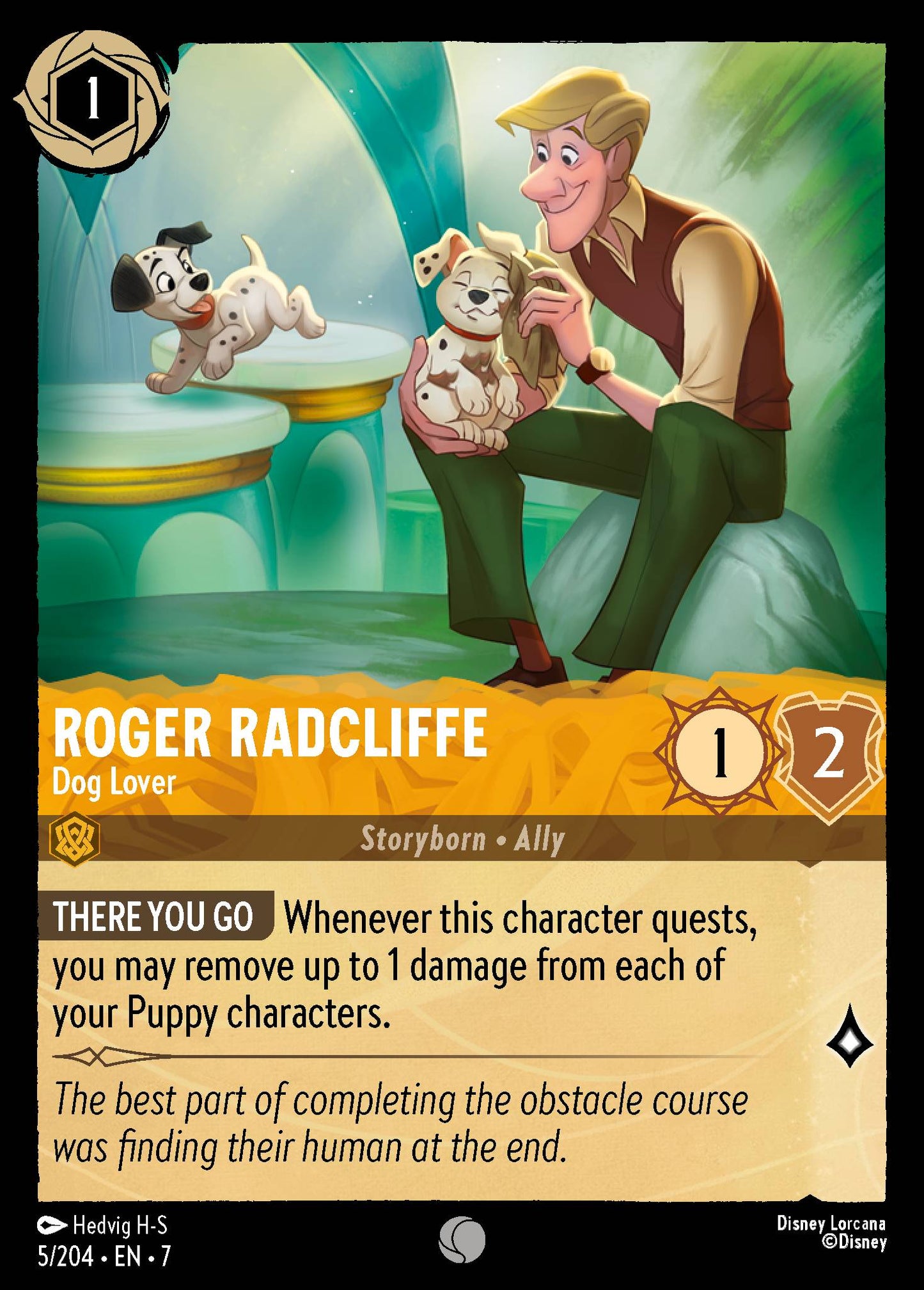 Roger Radcliffe - Dog Lover - Common Lorcana Card