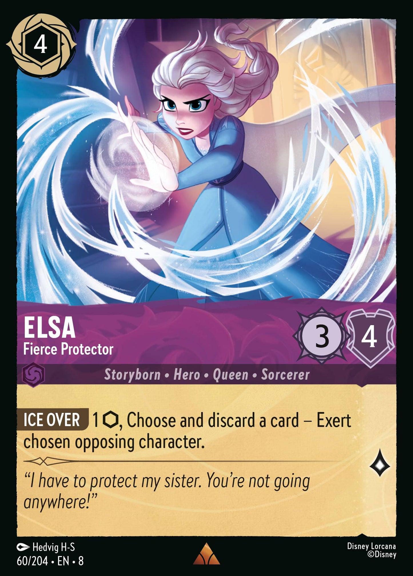 Elsa - Fierce Protector - Rare Lorcana Card