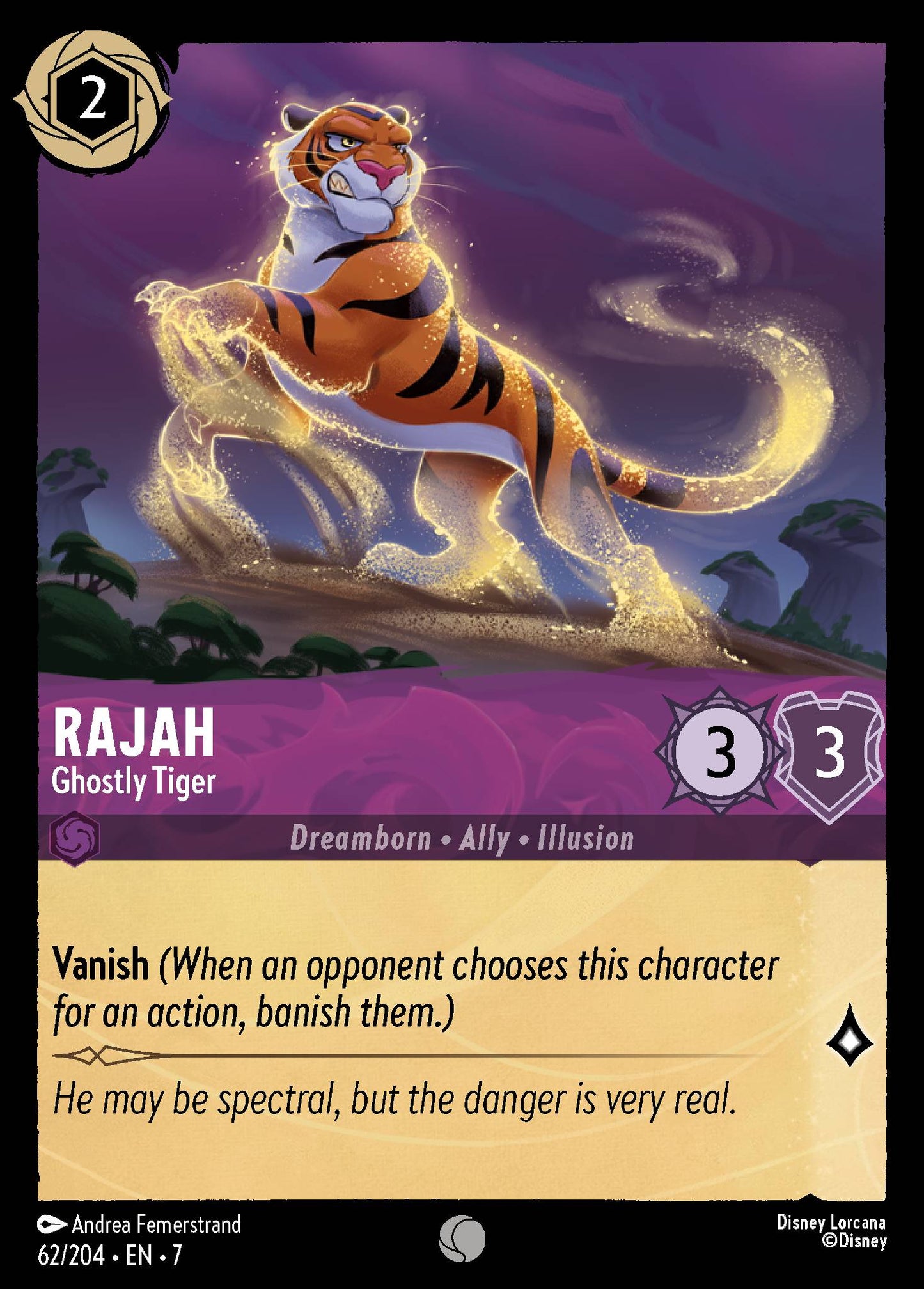 Rajah - Ghostly Tiger - Common Lorcana Card