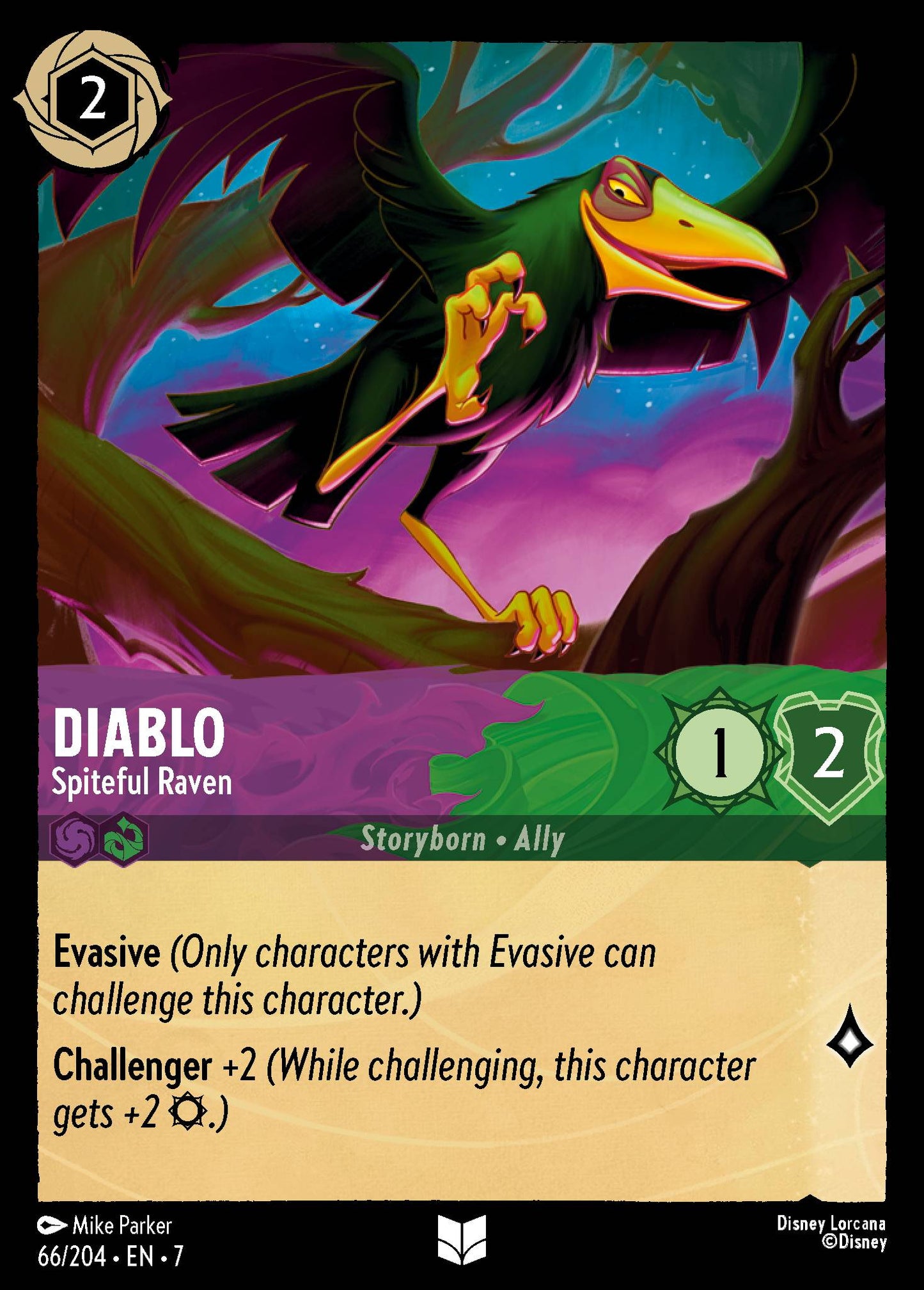 Diablo - Spiteful Raven - Uncommon Lorcana Card