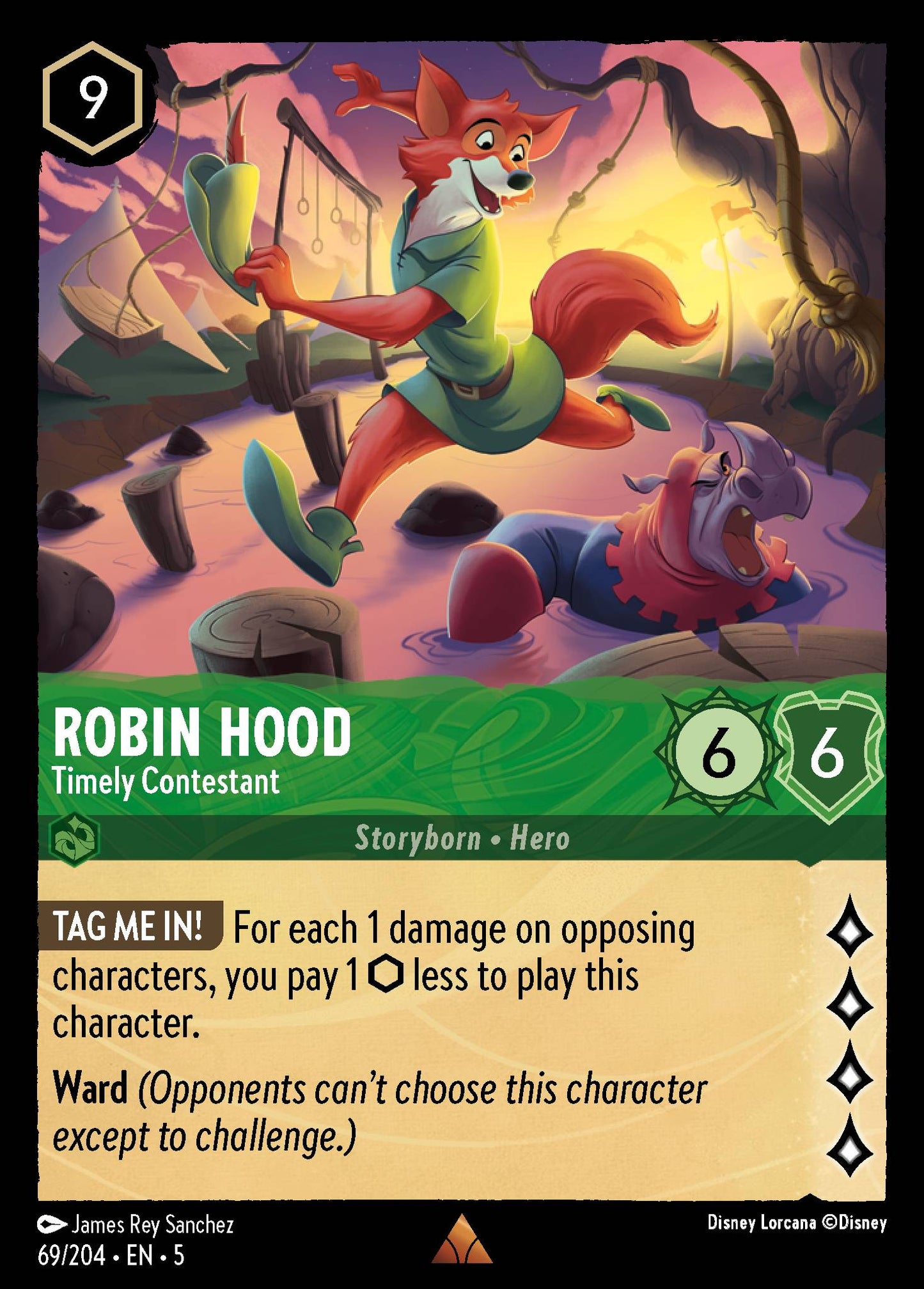 Robin Hood - Timely Contestant - Rare Lorcana Card