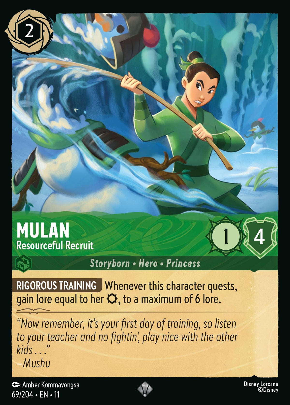 Mulan - Resourceful Recruit - Super Rare Lorcana Card
