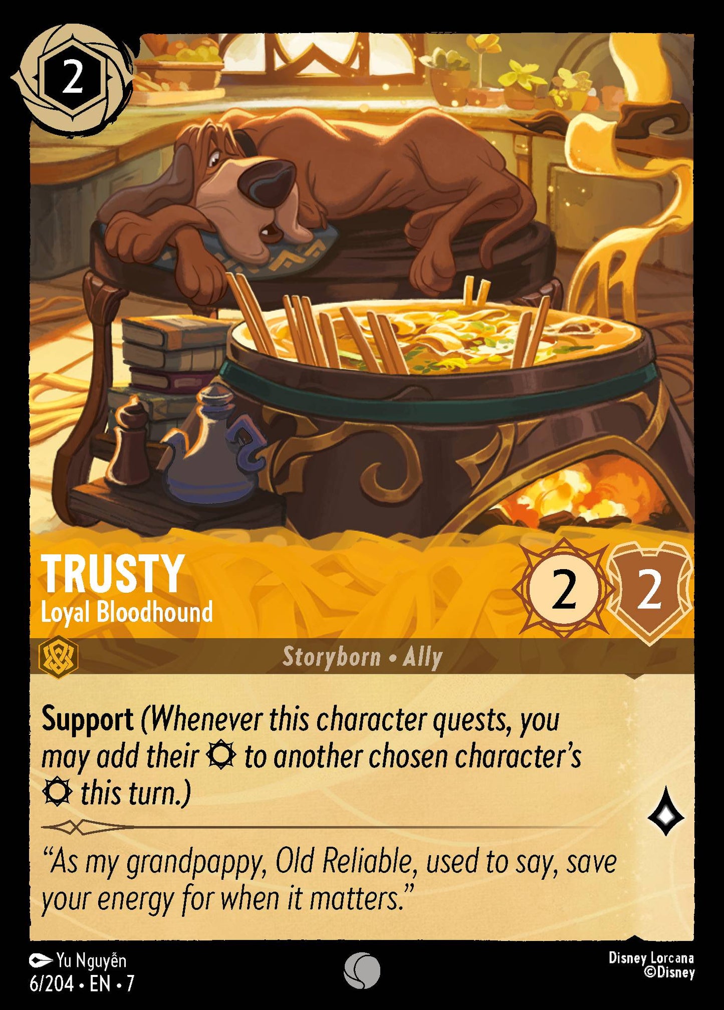Trusty - Loyal Bloodhound - Common Lorcana Card