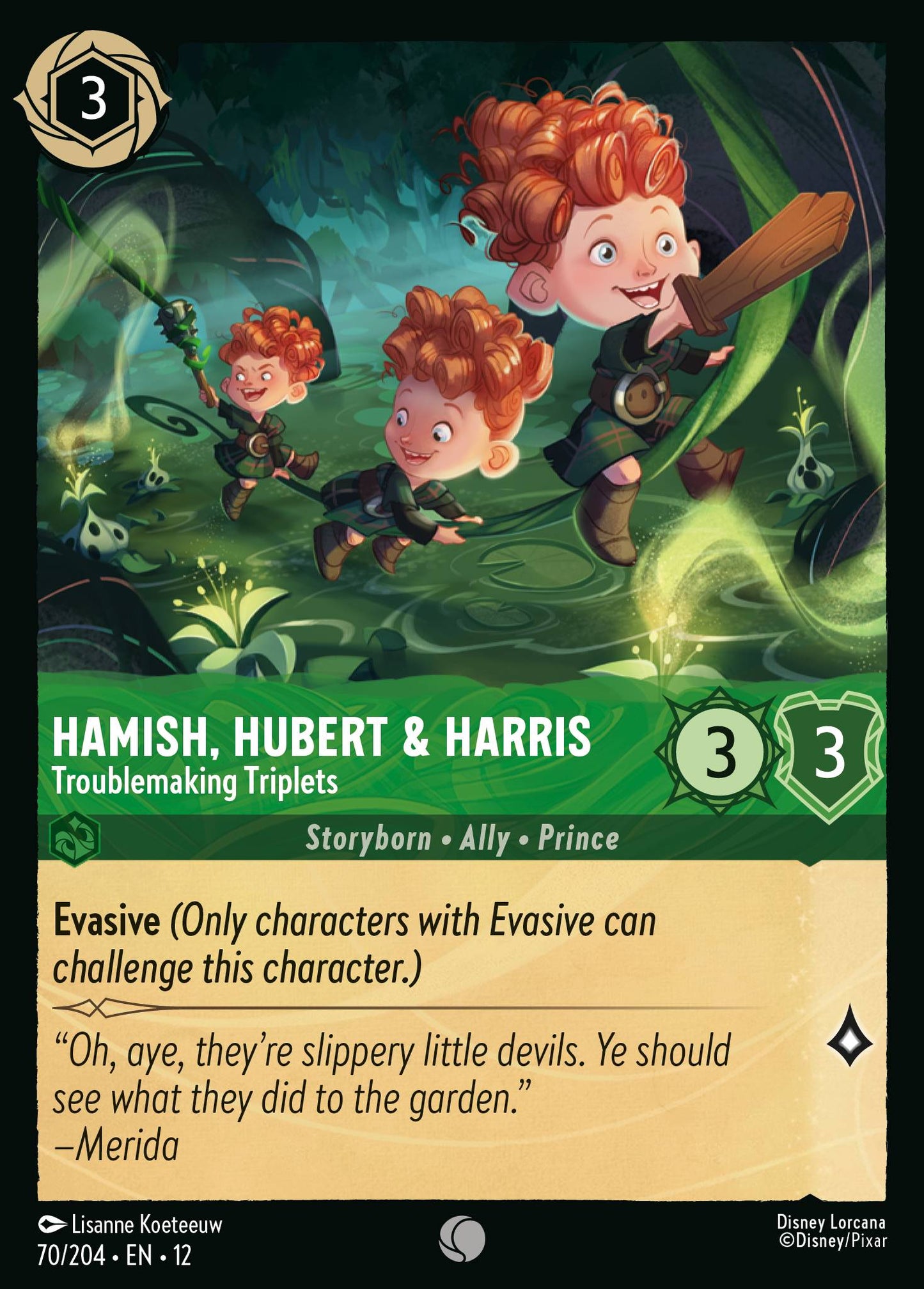 Hamish, Hubert & Harris - Troublemaking Triplets - Common Lorcana Card