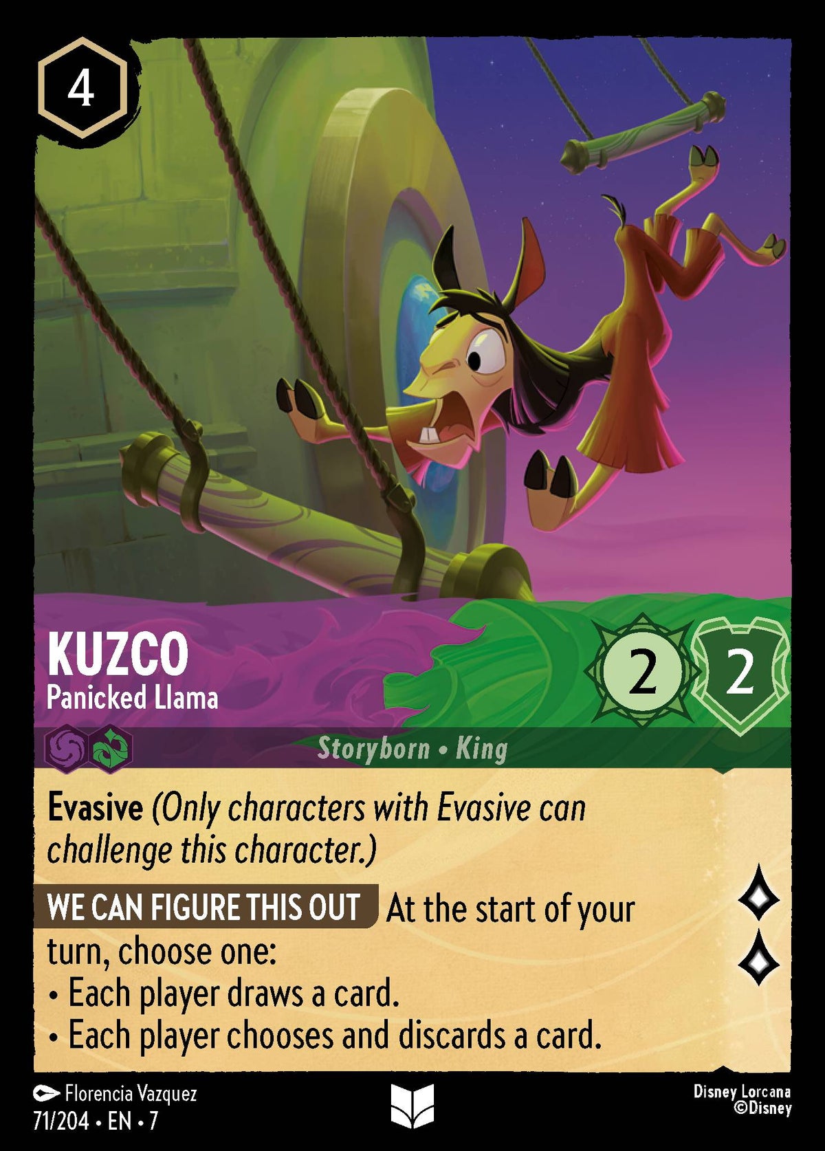 Kuzco - Panicked Llama - Uncommon Lorcana Card