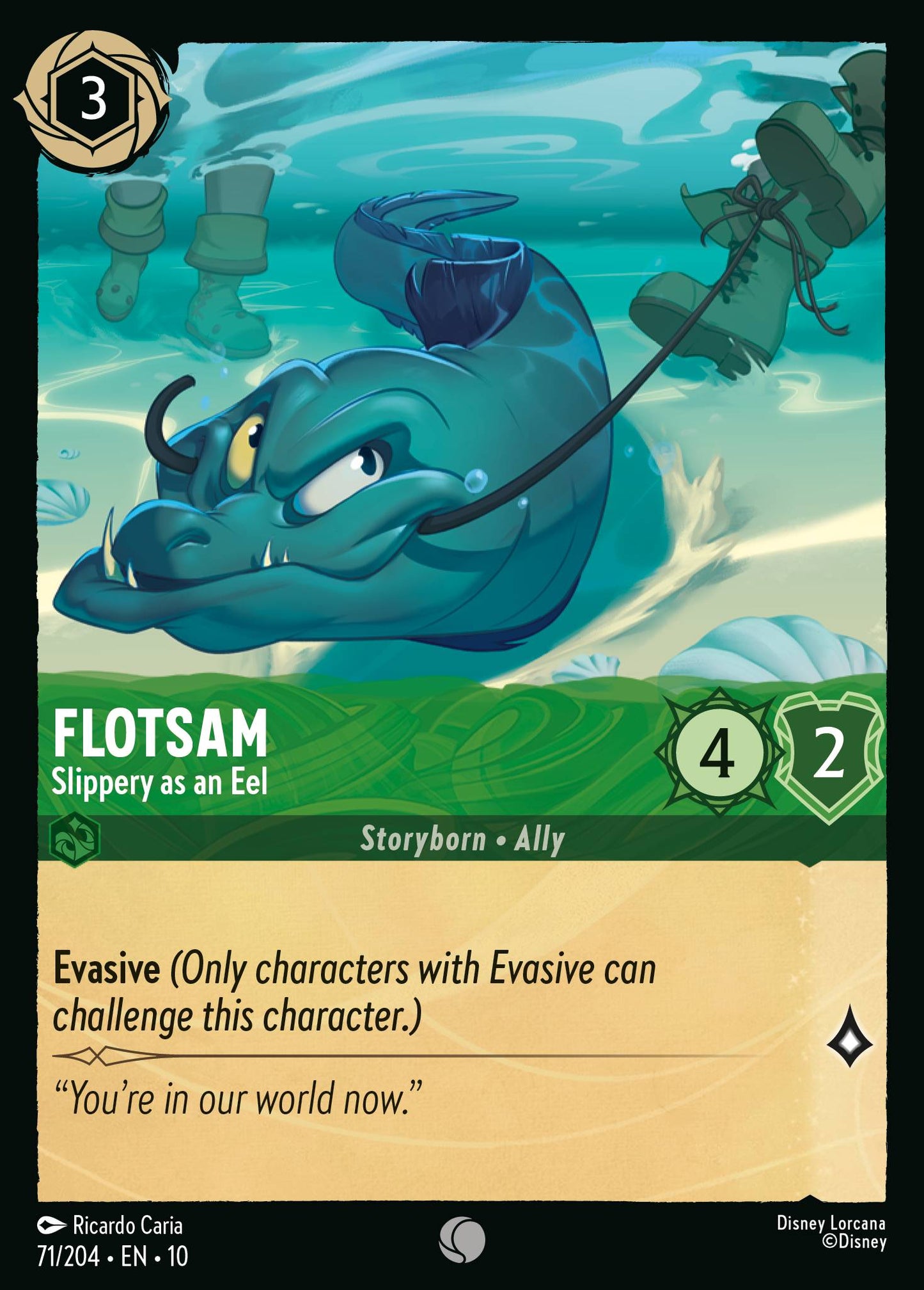 Flotsam - Slippery as an Eel - Common Lorcana Card