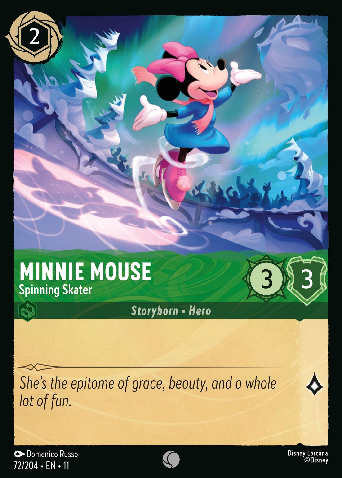 Minnie Mouse - Spinning Skater - Common Lorcana Card