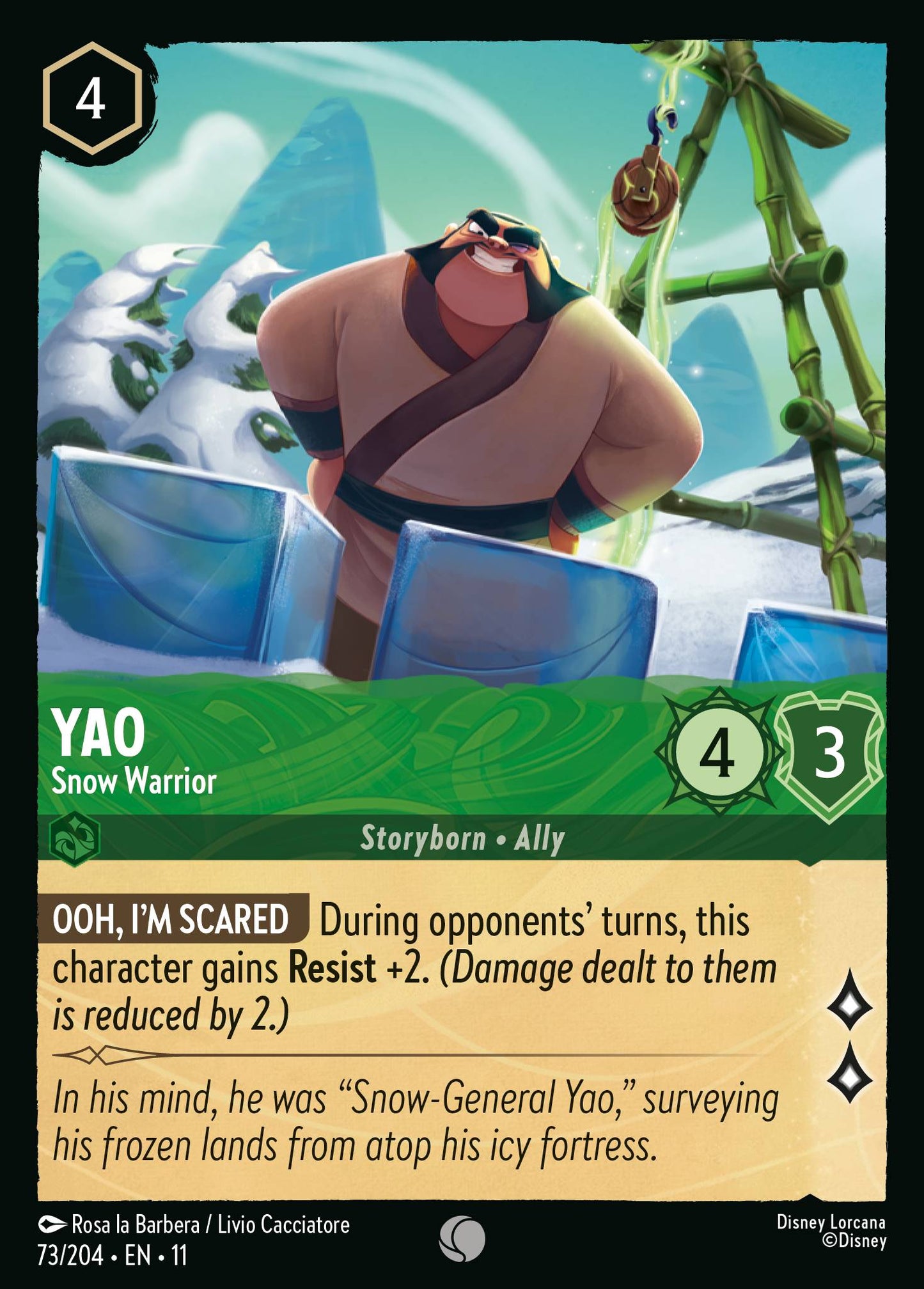 Yao - Snow Warrior - Common Lorcana Card
