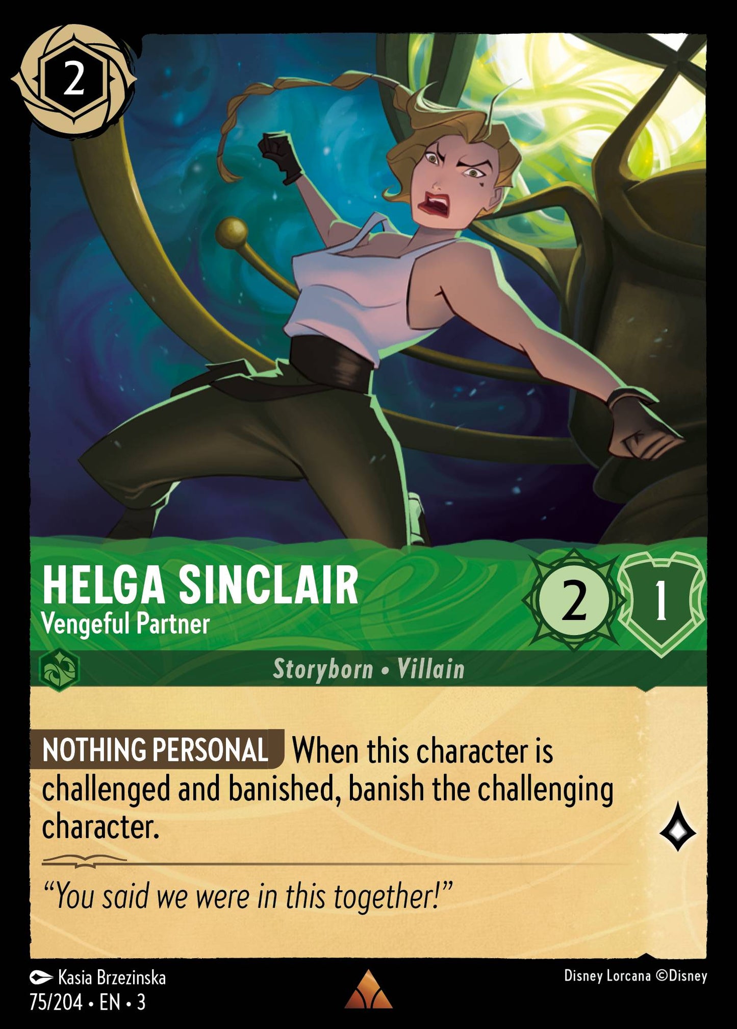 Helga Sinclair - Vengeful Partner - Rare Lorcana Card