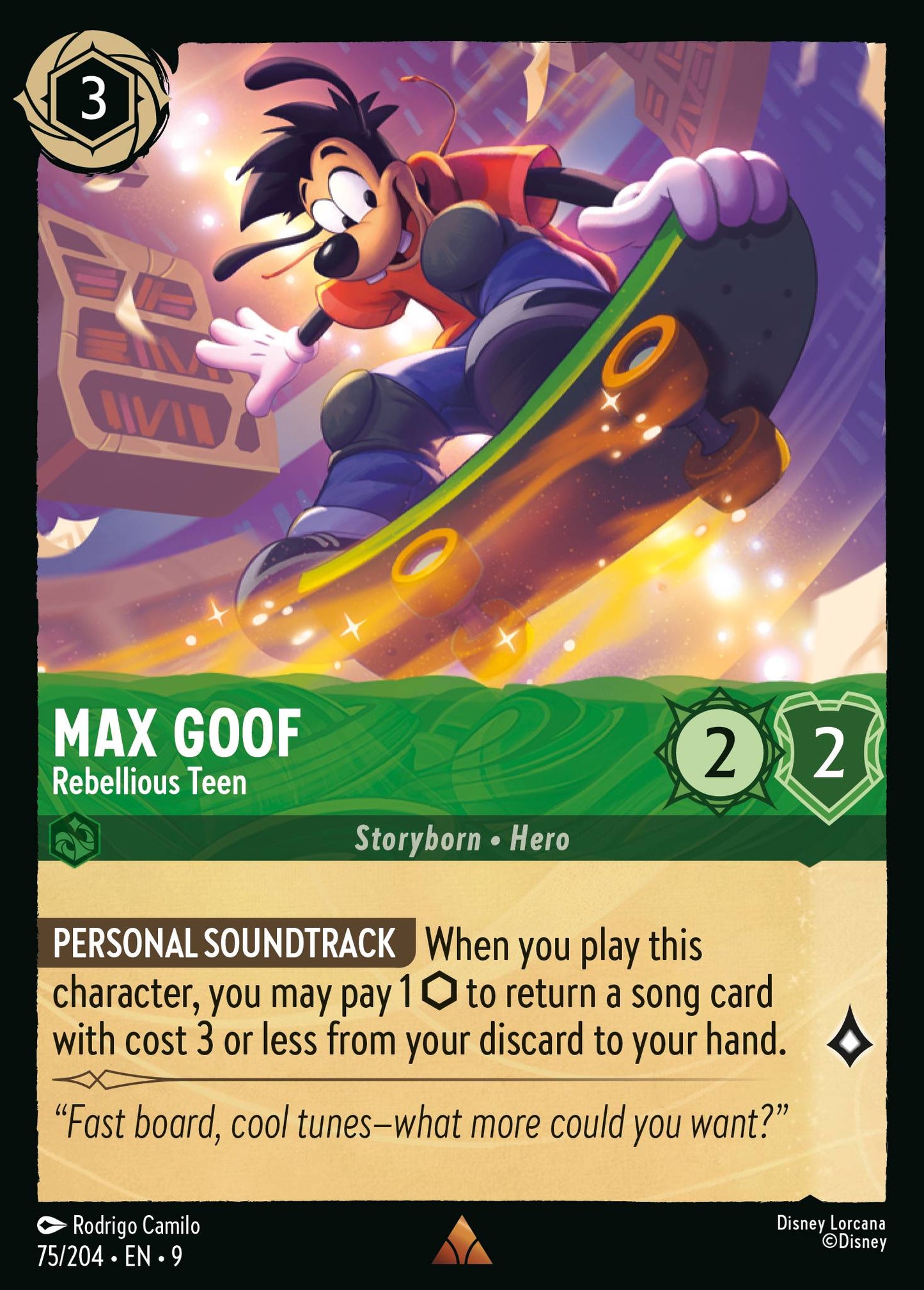 Max Goof - Rebellious Teen - Rare Lorcana Card