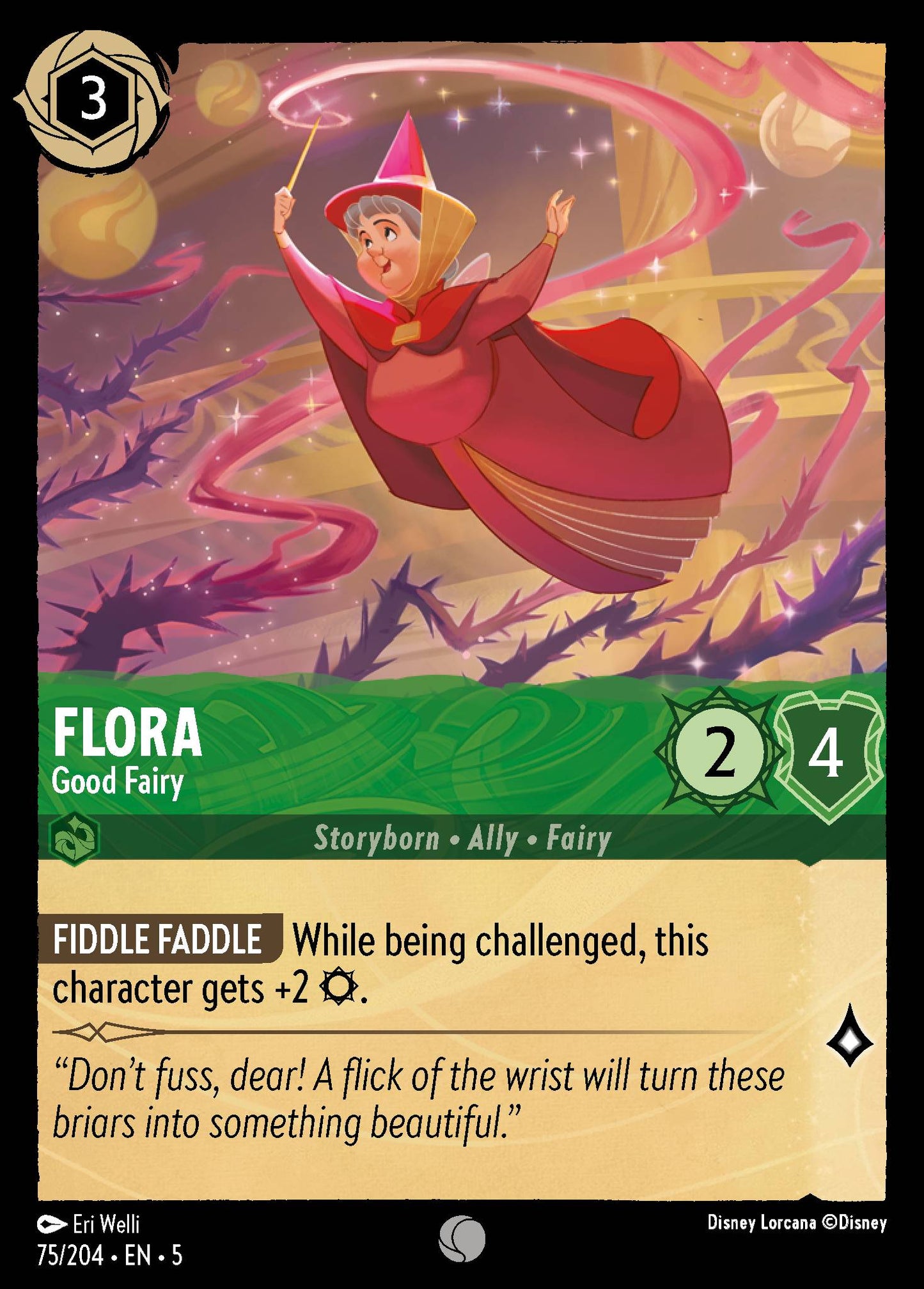 Flora - Good Fairy - Common Lorcana Card