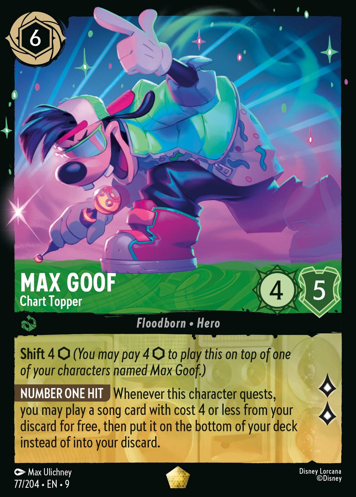 Max Goof - Chart Topper - Legendary Lorcana Card