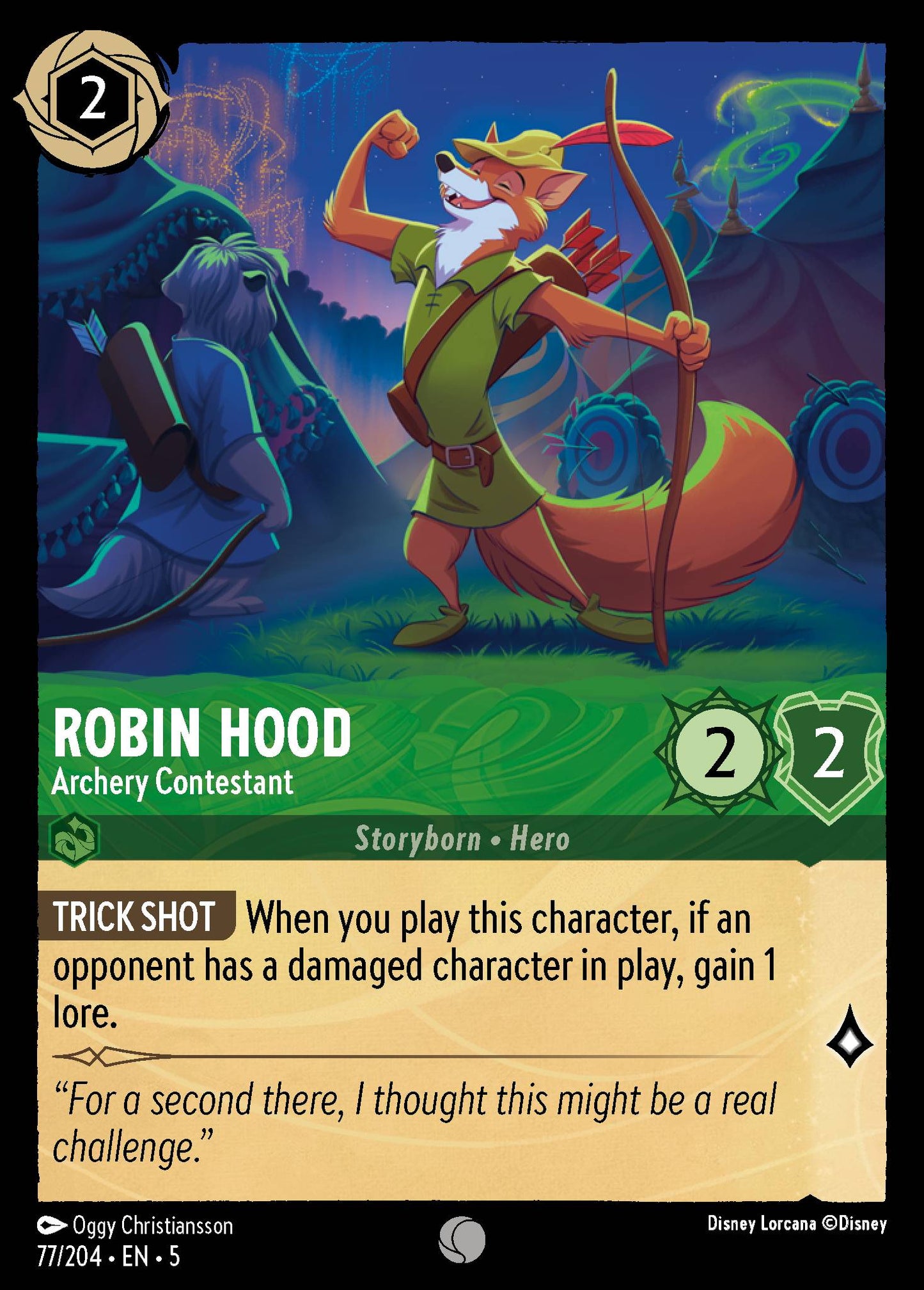 Robin Hood - Archery Contestant - Common Lorcana Card