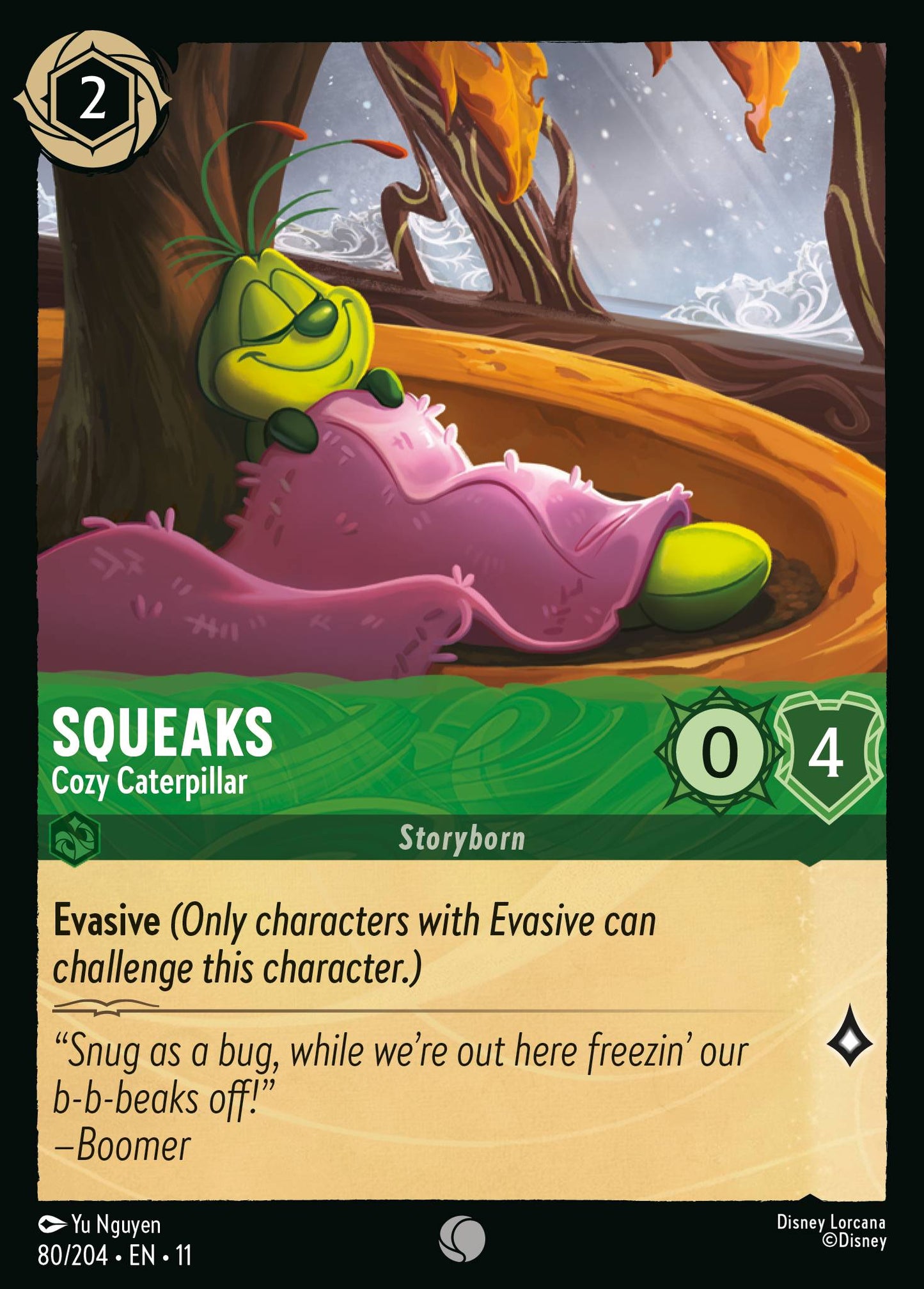 Squeaks - Cozy Caterpillar - Common Lorcana Card