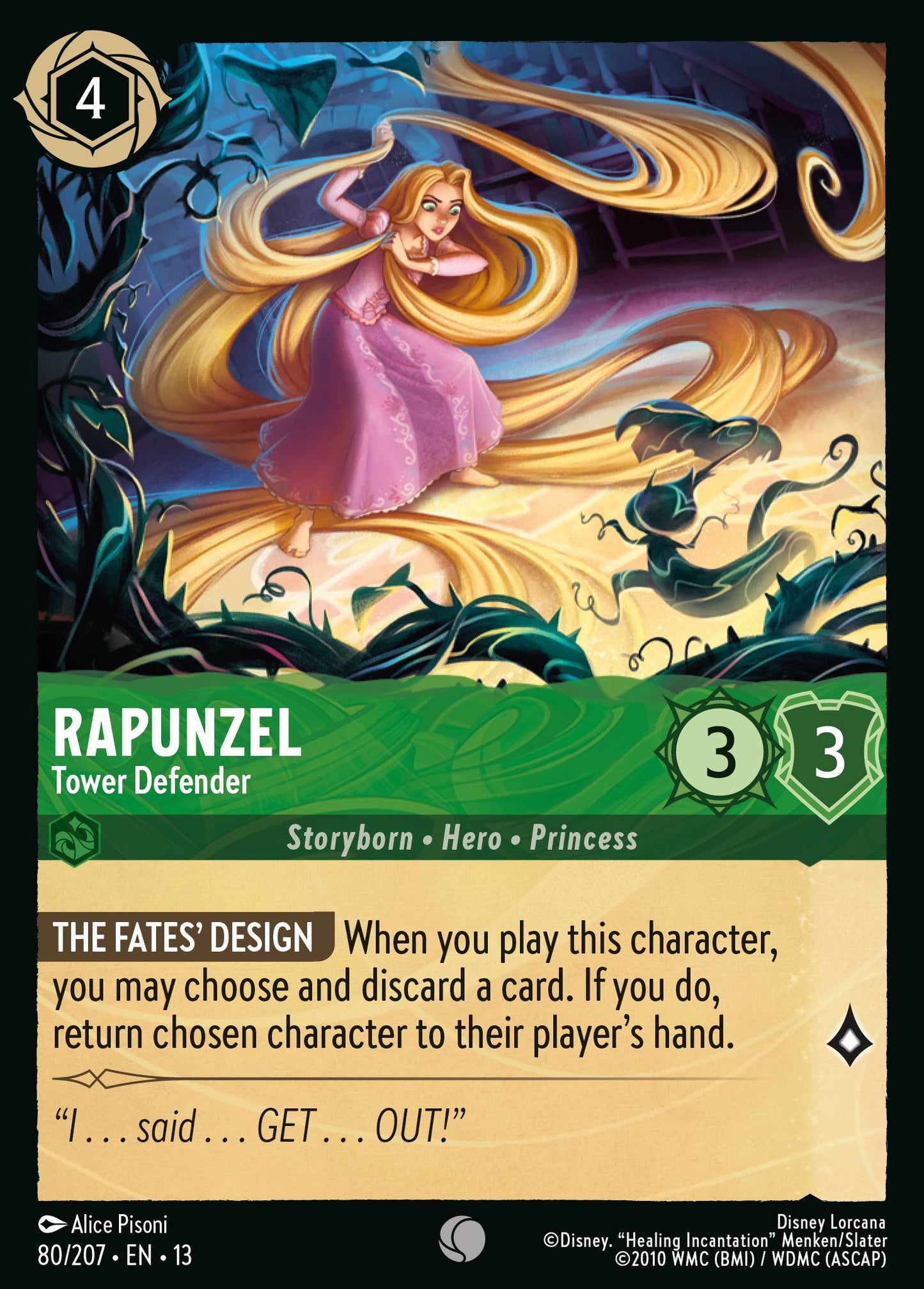 Rapunzel - Tower Defender - Common Lorcana Card