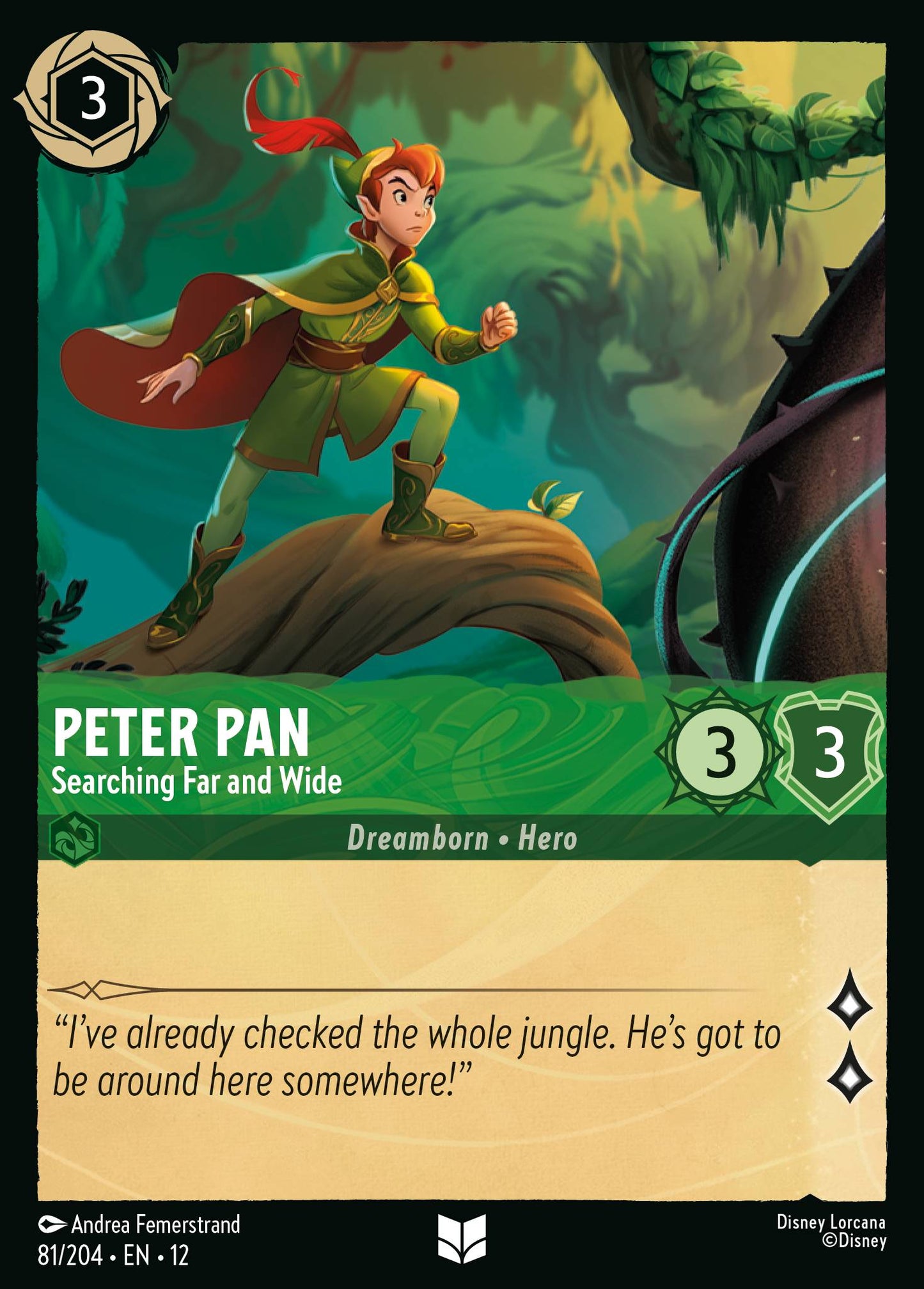 Peter Pan - Searching Far and Wide - Uncommon Lorcana Card