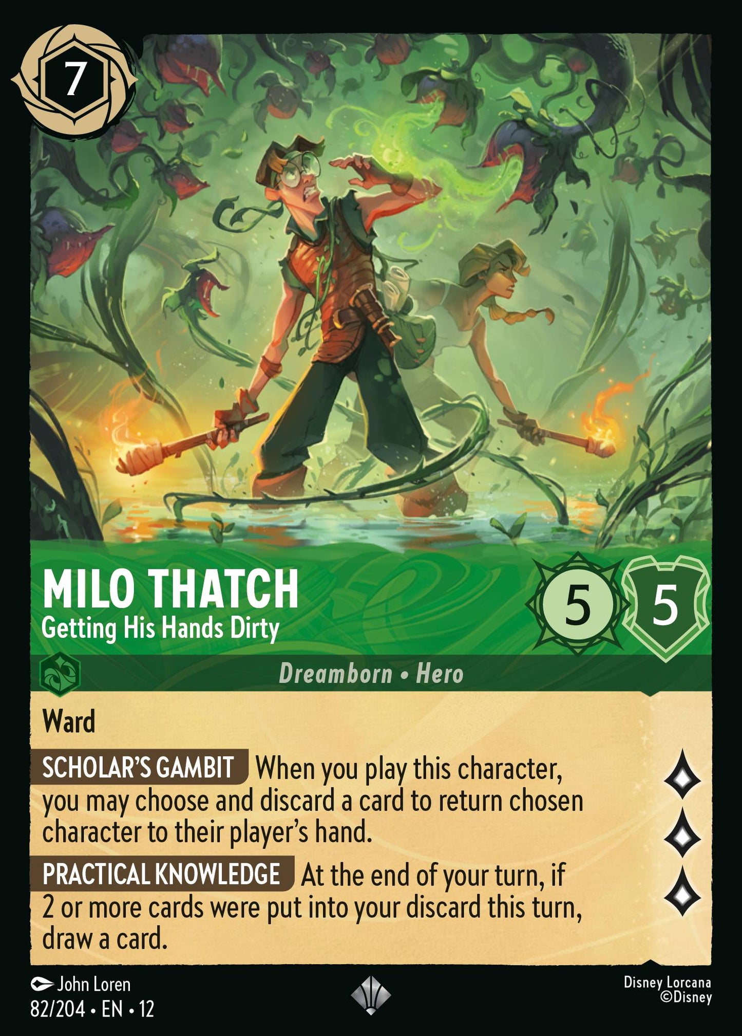 Milo Thatch - Getting His Hands Dirty - Super Rare Lorcana Card